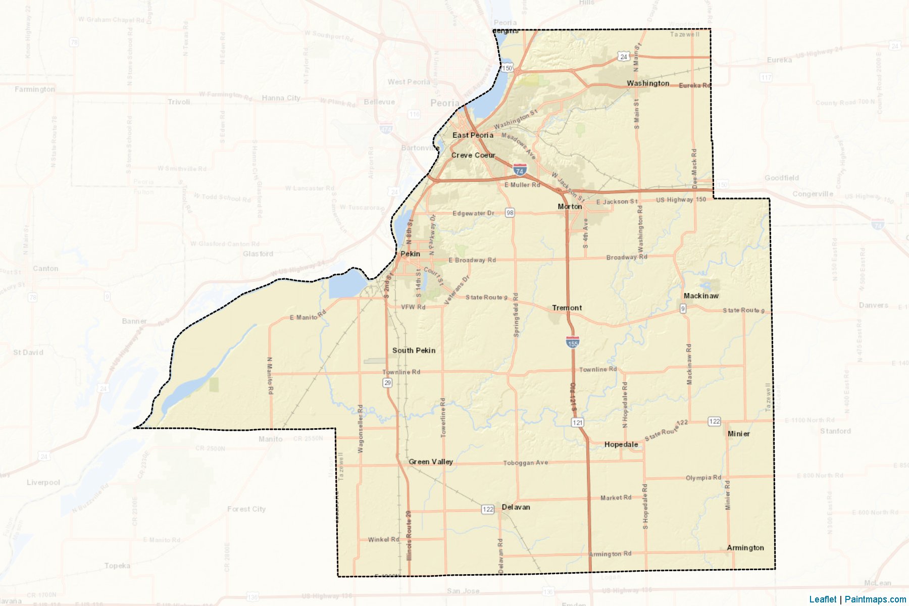 Tazewell (Illinois) Map Cropping Samples-2