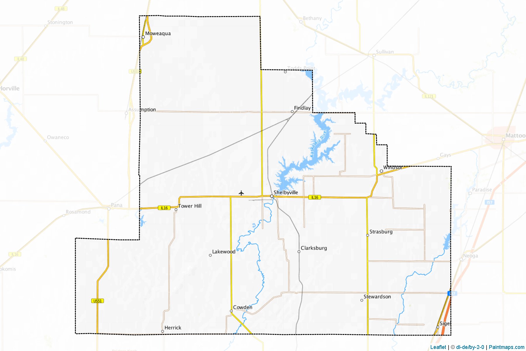 Muestras de recorte de mapas Shelby (Illinois)-1