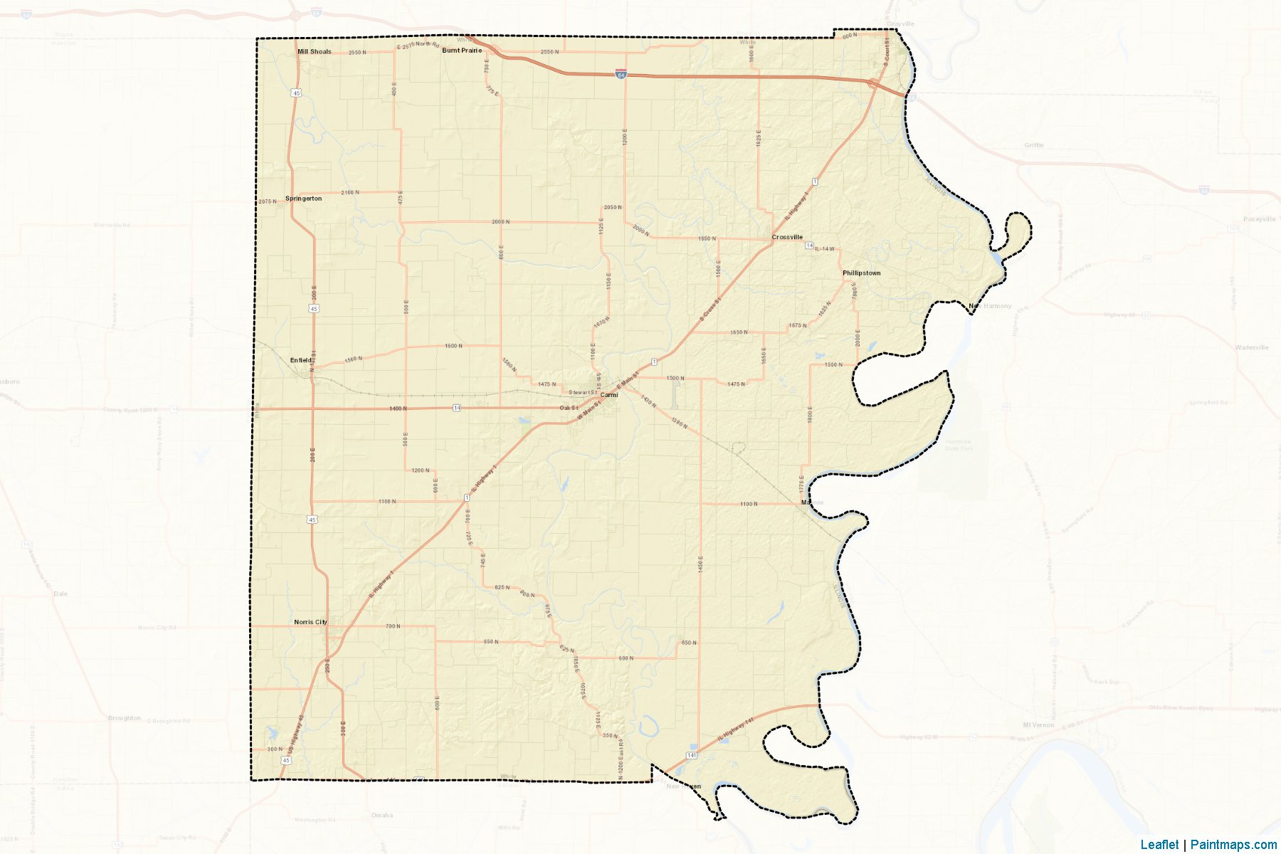 Muestras de recorte de mapas White (Illinois)-2