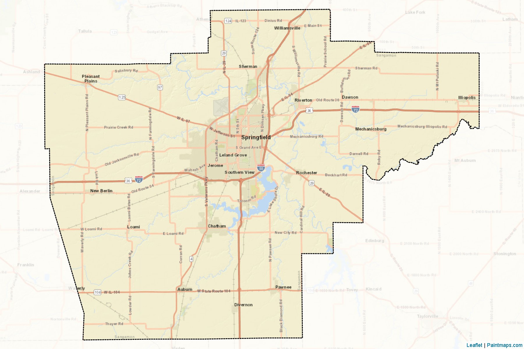 Sangamon (Illinois) Map Cropping Samples-2