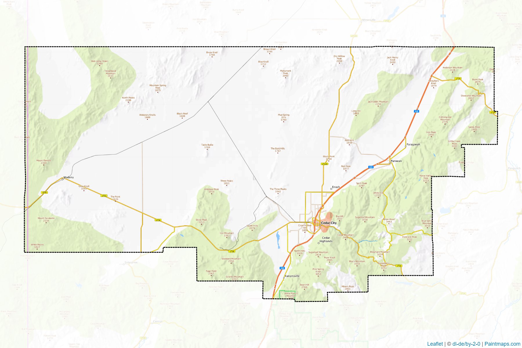 Muestras de recorte de mapas Iron (Utah)-1