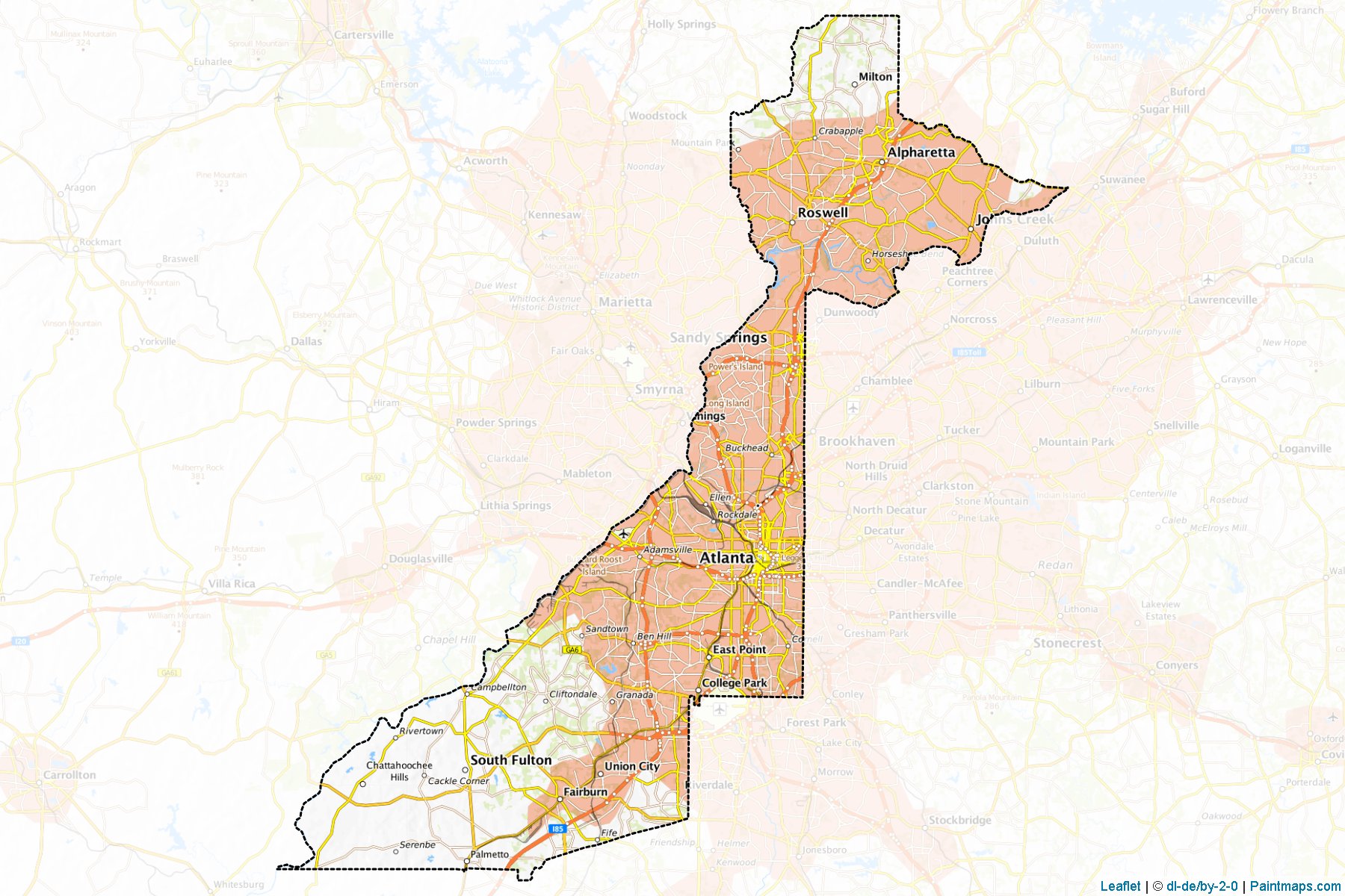 Fulton County (Georgia) Haritası Örnekleri-1