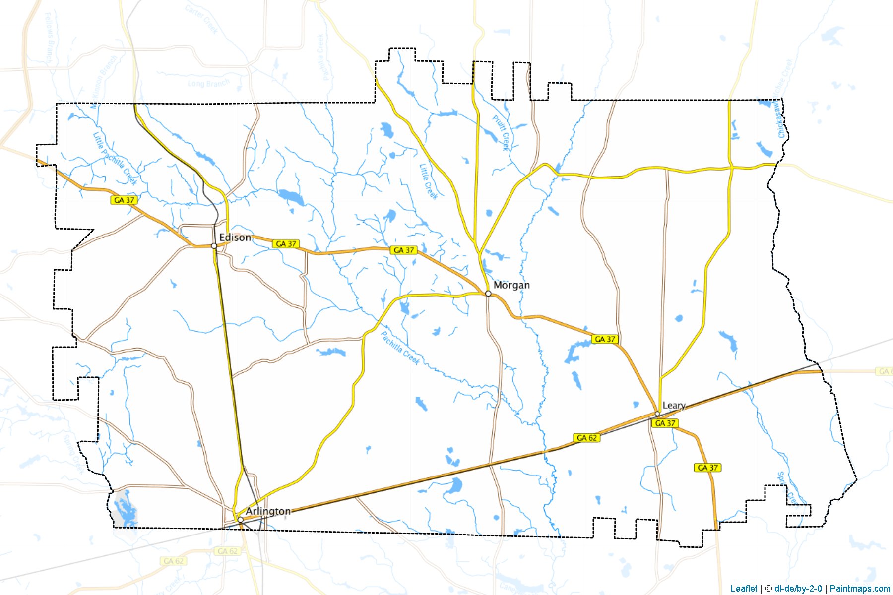 Muestras de recorte de mapas Calhoun (Georgia)-1