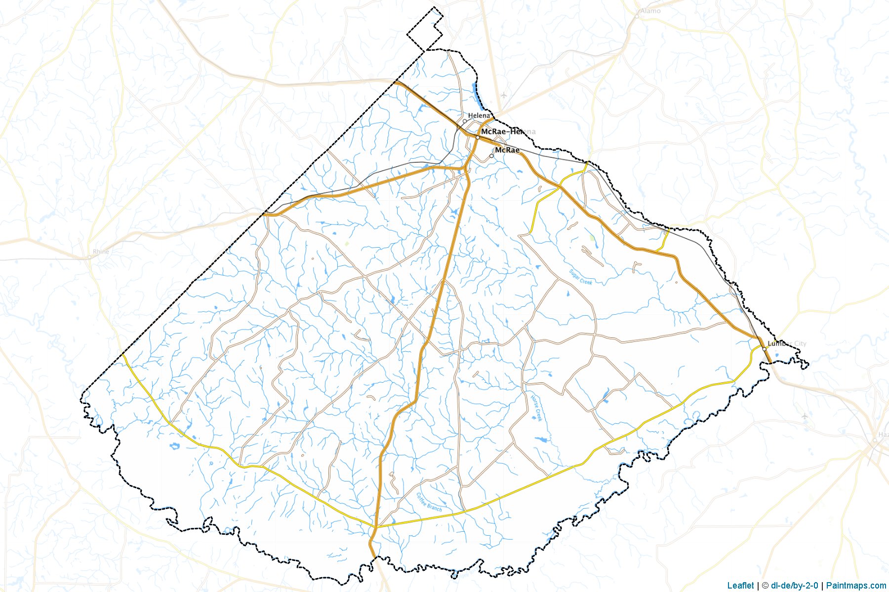 Muestras de recorte de mapas Telfair (Georgia)-1