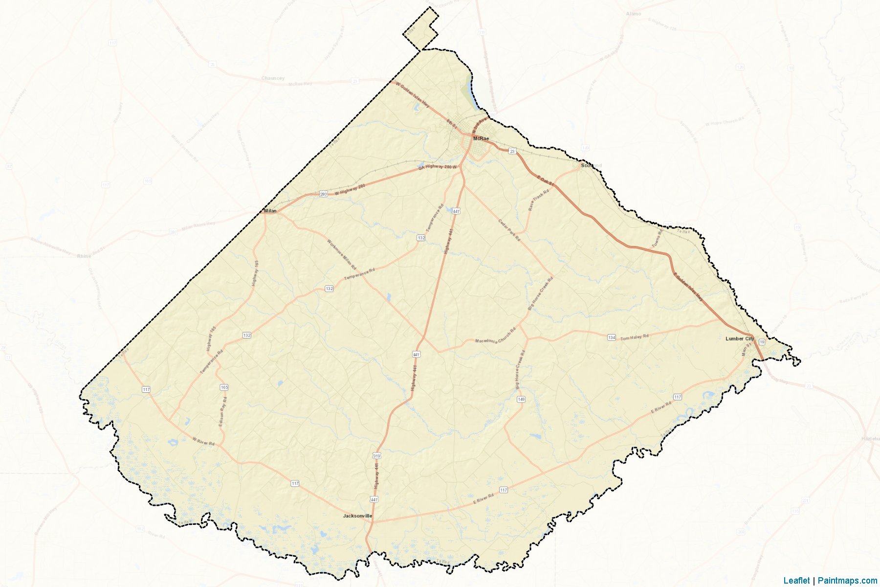 Telfair (Georgia) Map Cropping Samples-2