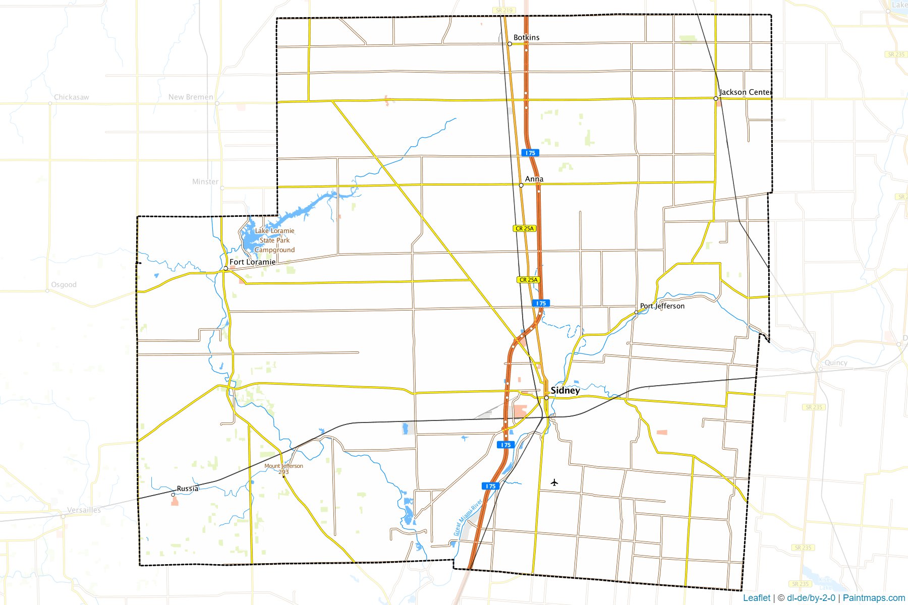 Muestras de recorte de mapas Shelby (Ohio)-1