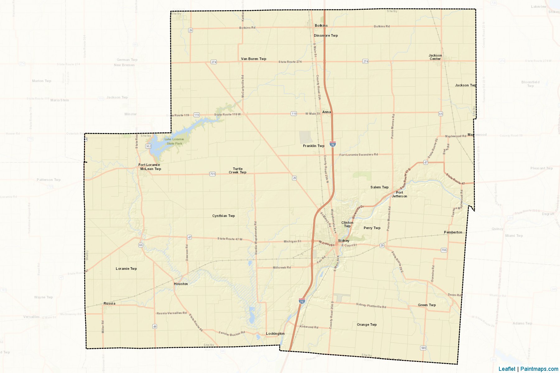 Muestras de recorte de mapas Shelby (Ohio)-2