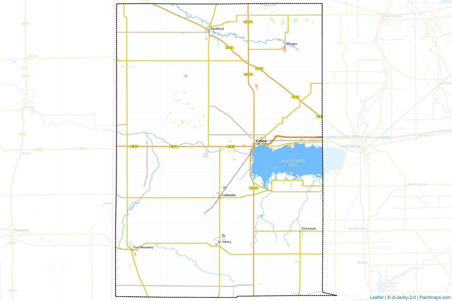 Muestras de recorte de mapas Mercer (Ohio)-1