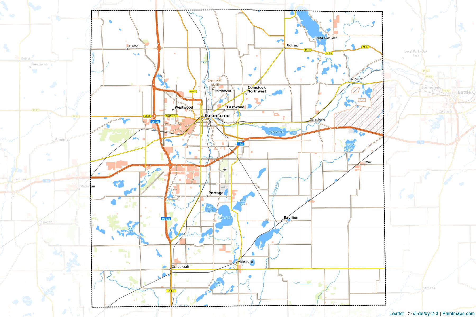 Muestras de recorte de mapas Kalamazoo (Michigan)-1