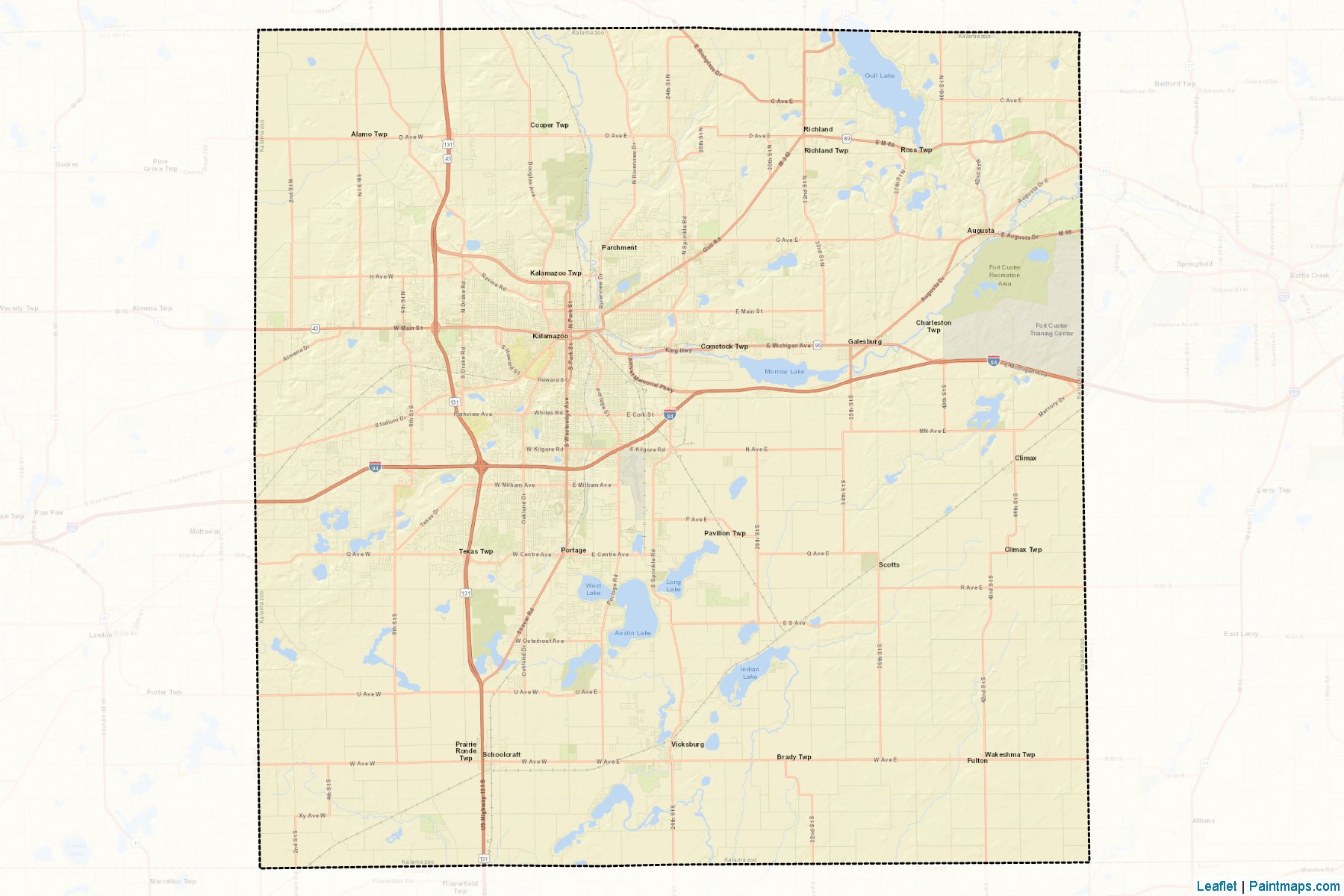 Muestras de recorte de mapas Kalamazoo (Michigan)-2