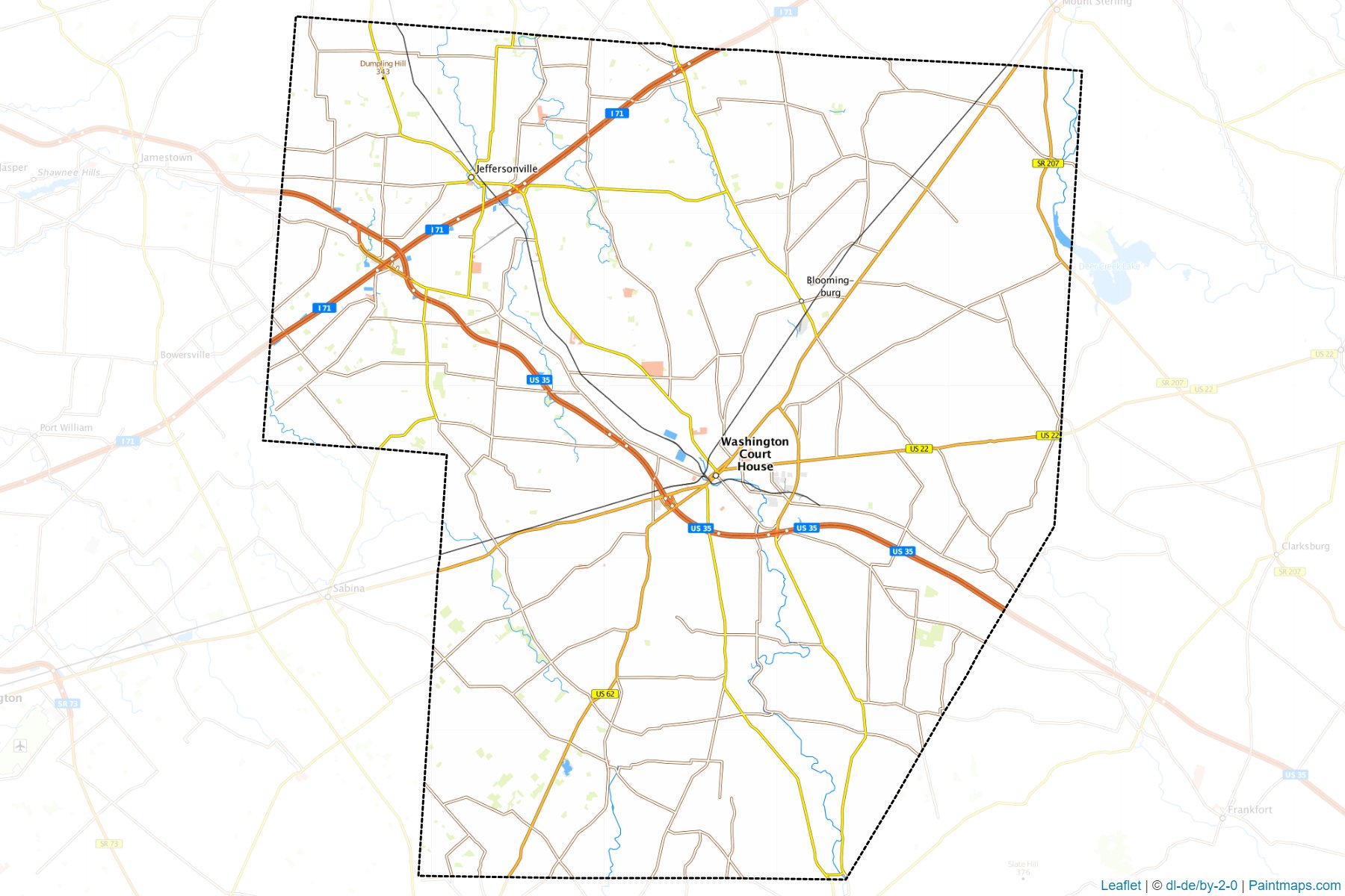 Muestras de recorte de mapas Fayette (Ohio)-1