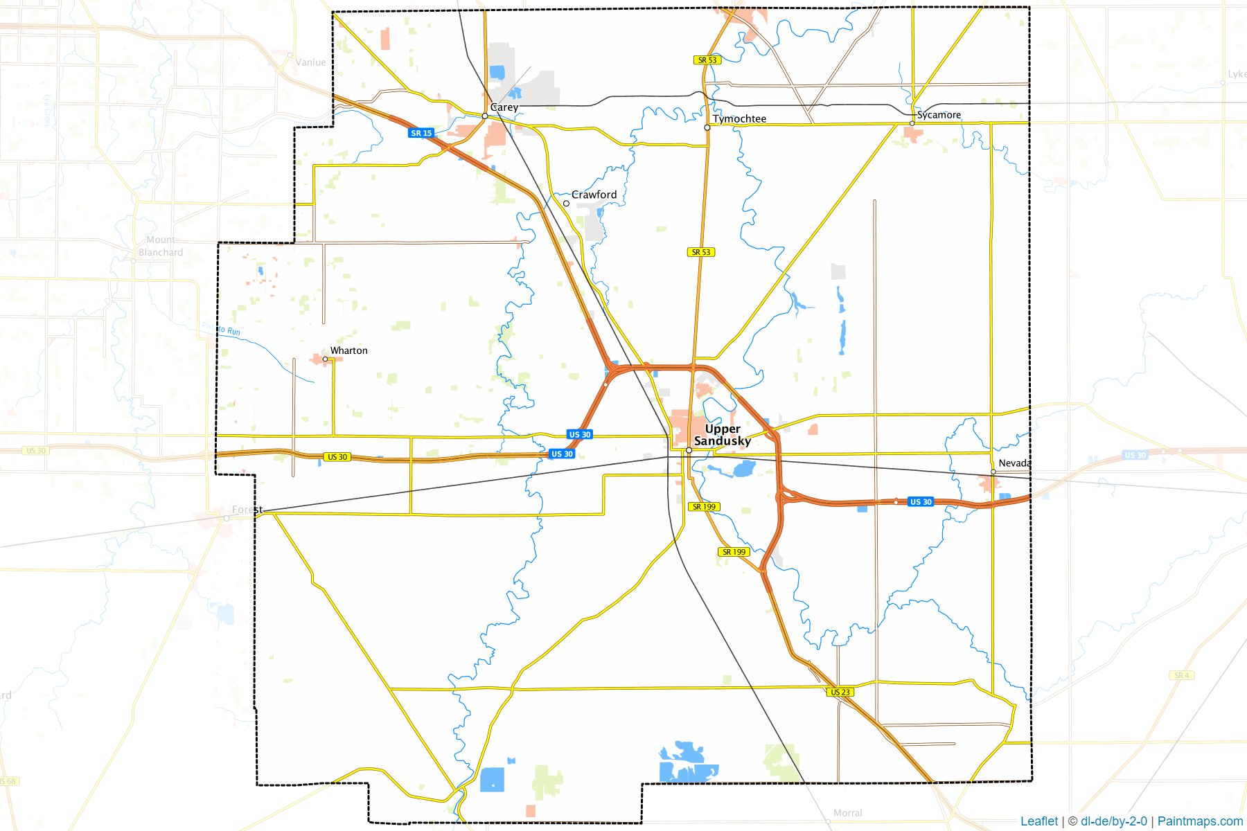 Muestras de recorte de mapas Wyandot (Ohio)-1