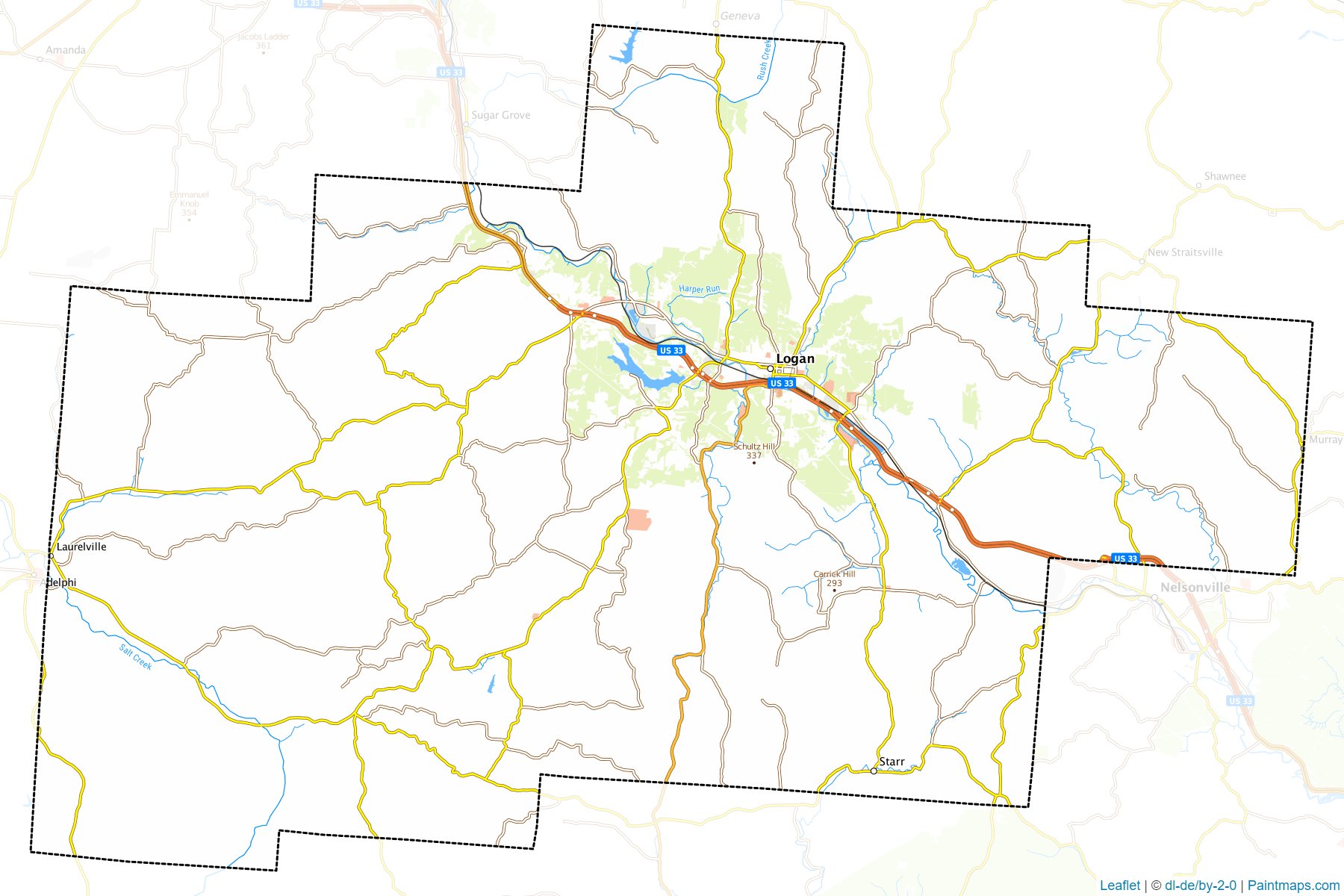 Hocking (Ohio) Haritası Örnekleri-1