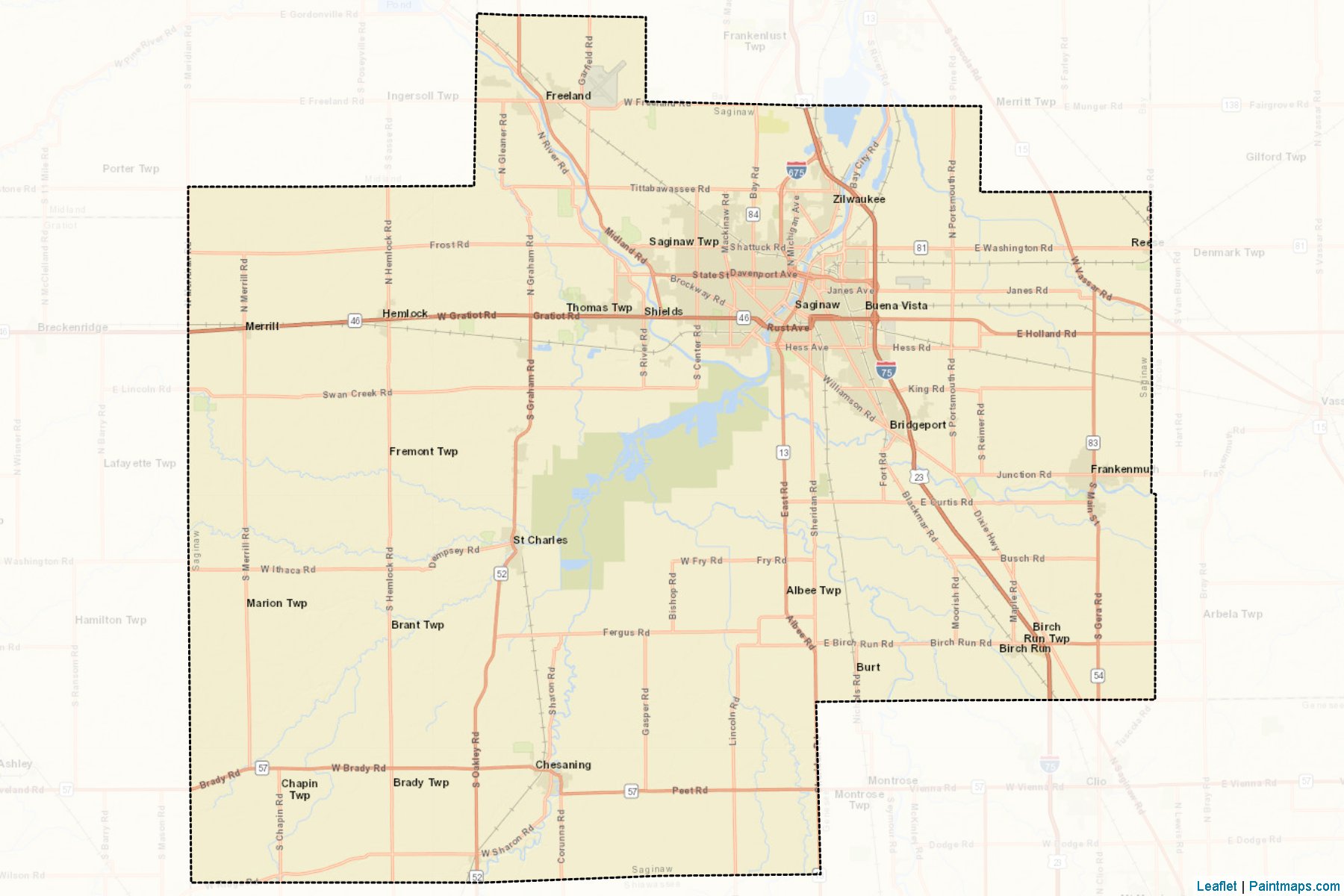 Saginaw (Michigan) Map Cropping Samples-2