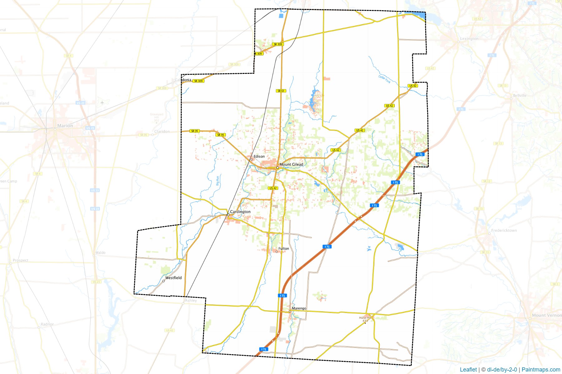 Muestras de recorte de mapas Morrow (Ohio)-1