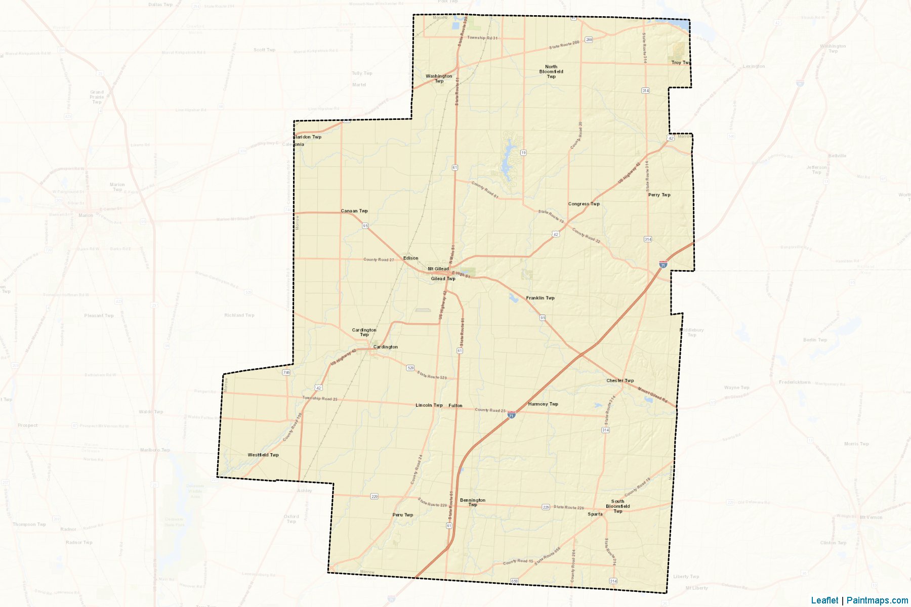 Muestras de recorte de mapas Morrow (Ohio)-2