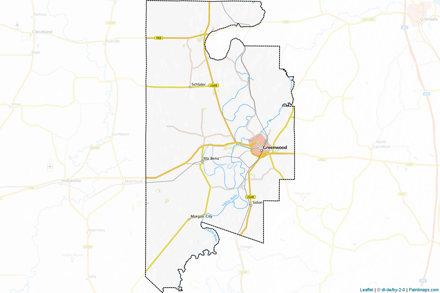 Leflore (Mississippi) Map Cropping Samples-1