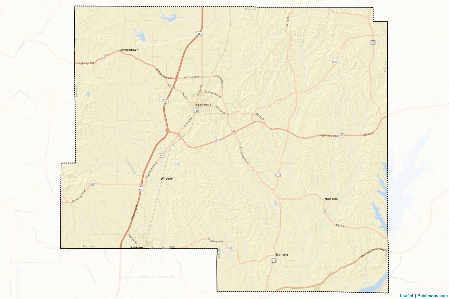 Prentiss (Mississippi) Map Cropping Samples-2