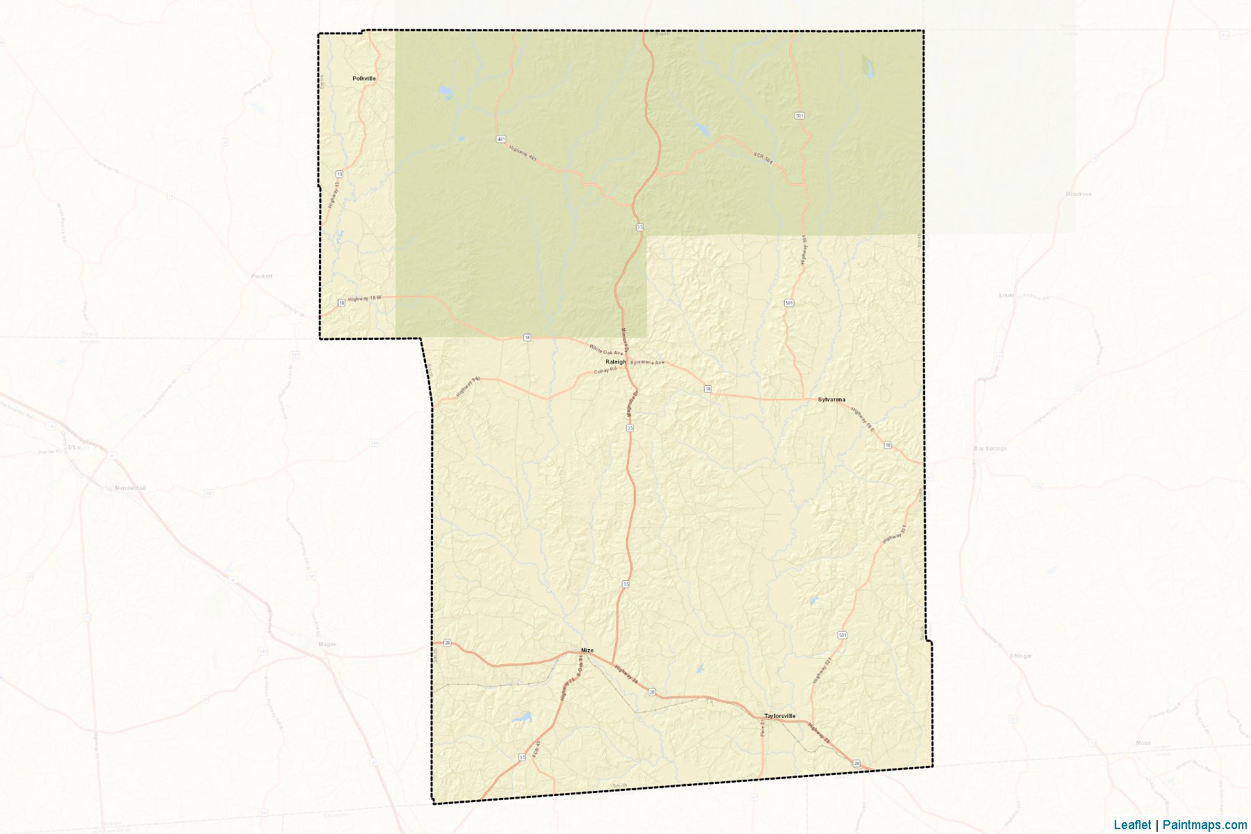 Smith (Mississippi) Map Cropping Samples-2