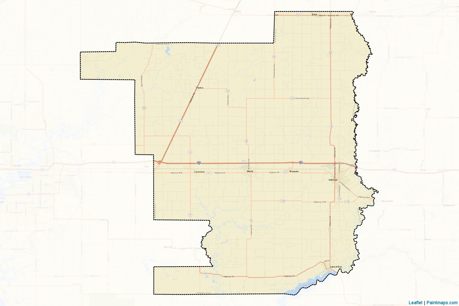 Jefferson Davis (Louisiana) Map Cropping Samples-2