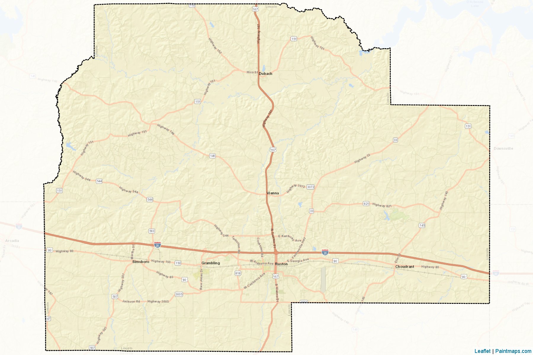 Lincoln (Louisiana) Map Cropping Samples-2