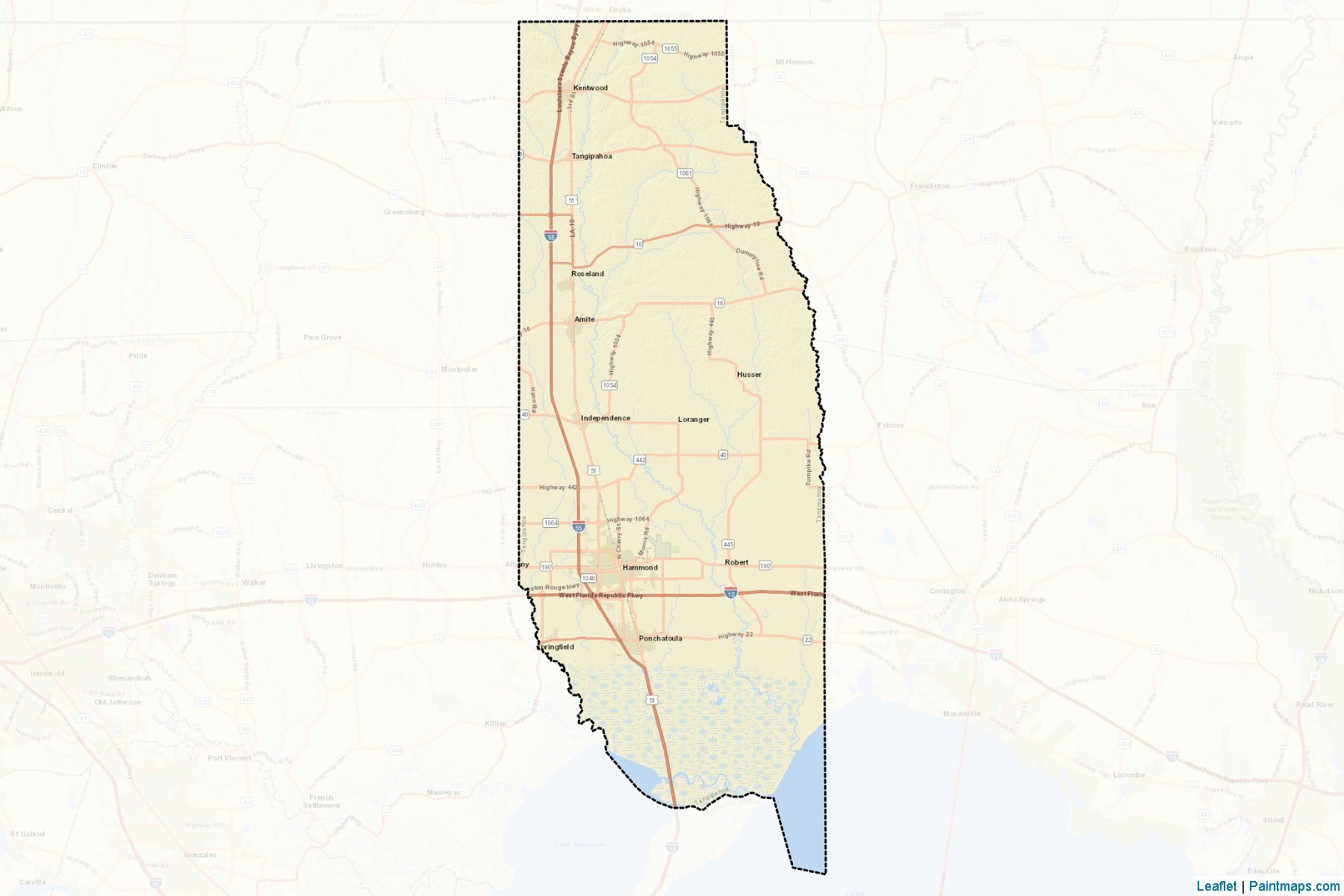 Tangipahoa (Louisiana) Map Cropping Samples-2