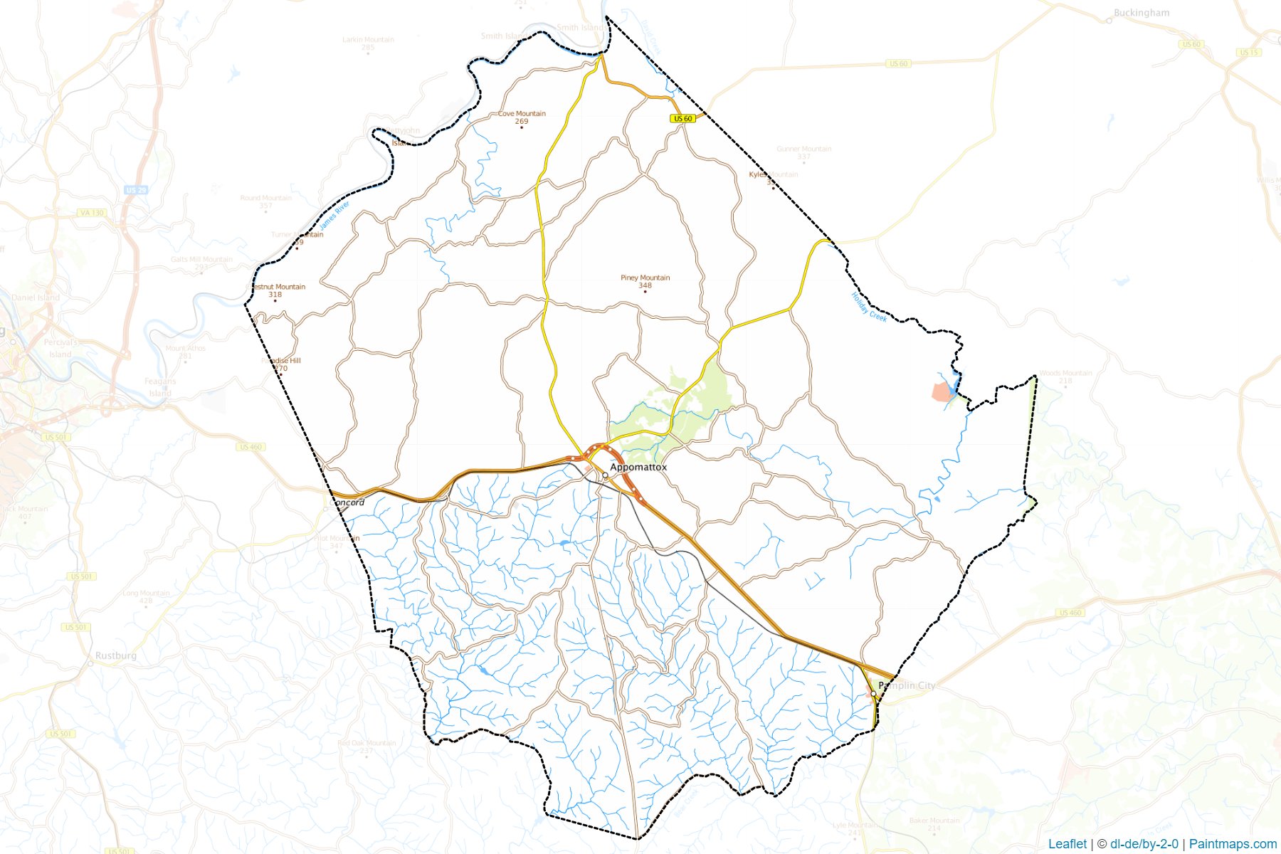 Appomattox (Virginia) Map Cropping Samples-1