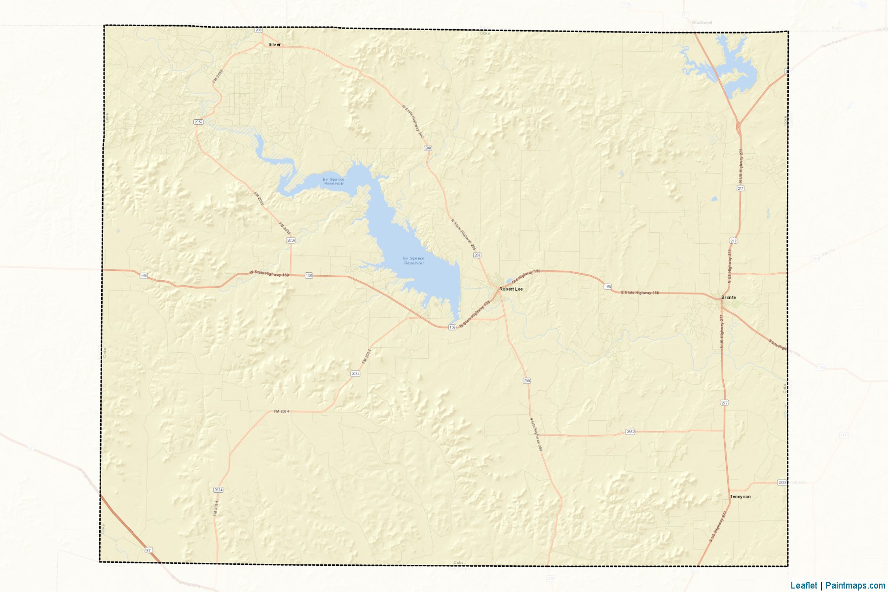 Muestras de recorte de mapas Coke (Texas)-2