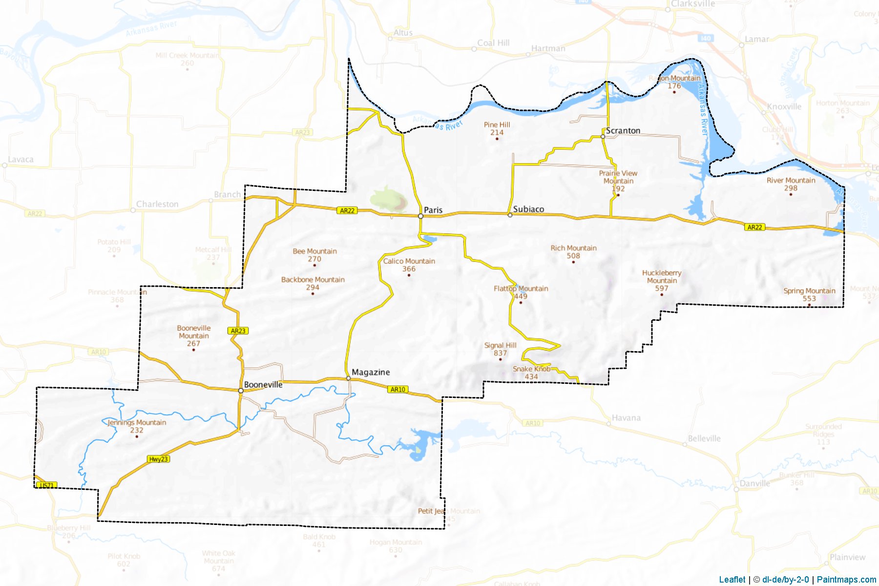 Muestras de recorte de mapas Logan (Arkansas)-1