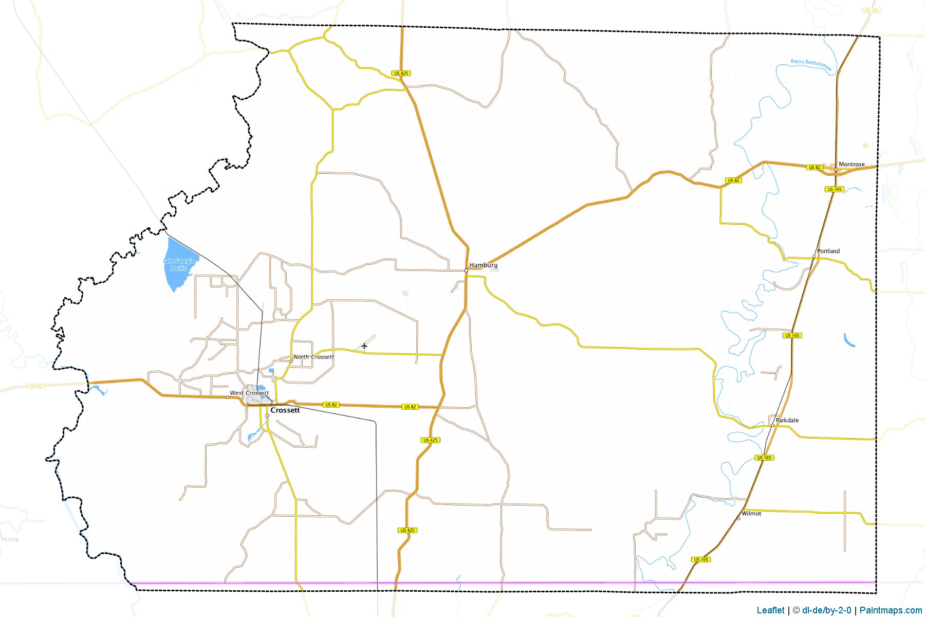 Muestras de recorte de mapas Ashley (Arkansas)-1