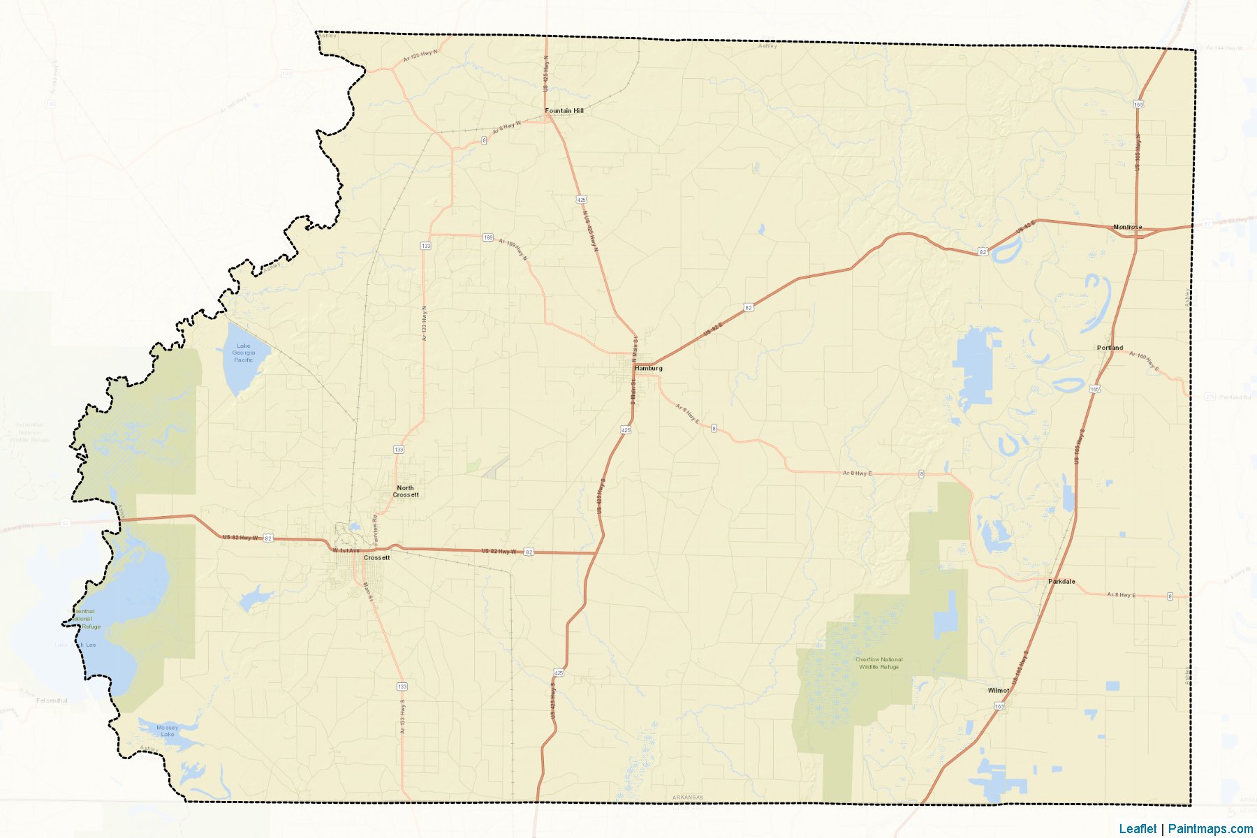 Muestras de recorte de mapas Ashley (Arkansas)-2