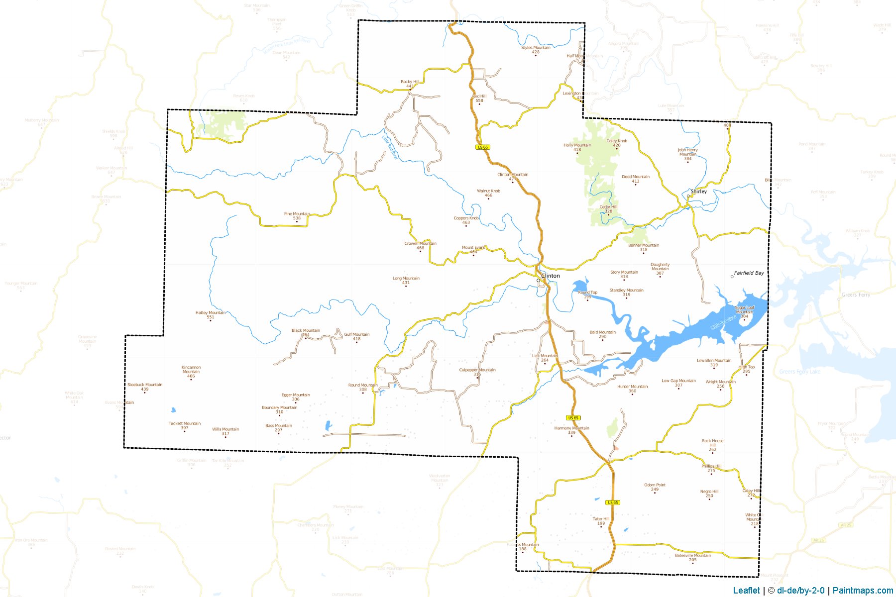 Muestras de recorte de mapas Van Buren (Arkansas)-1