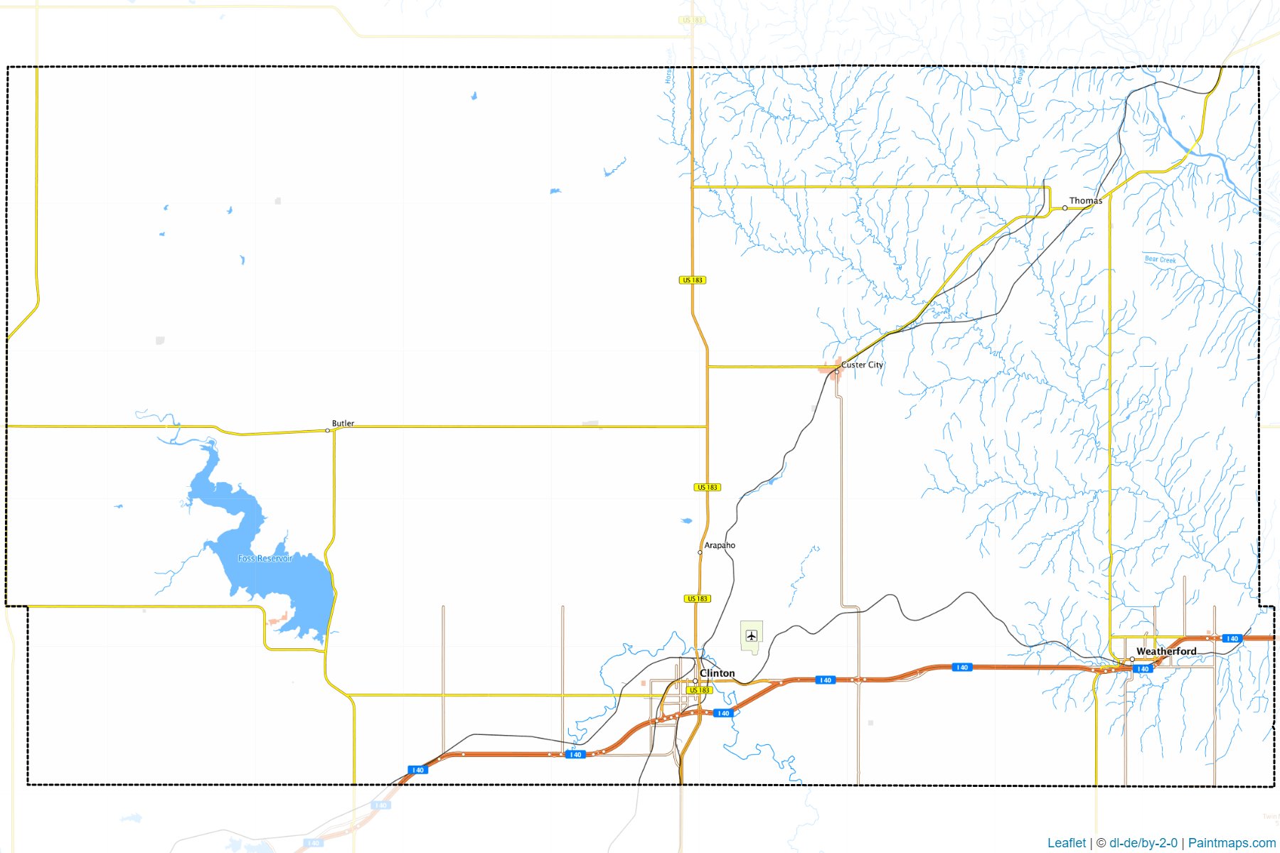 Custer (Oklahoma) Haritası Örnekleri-1