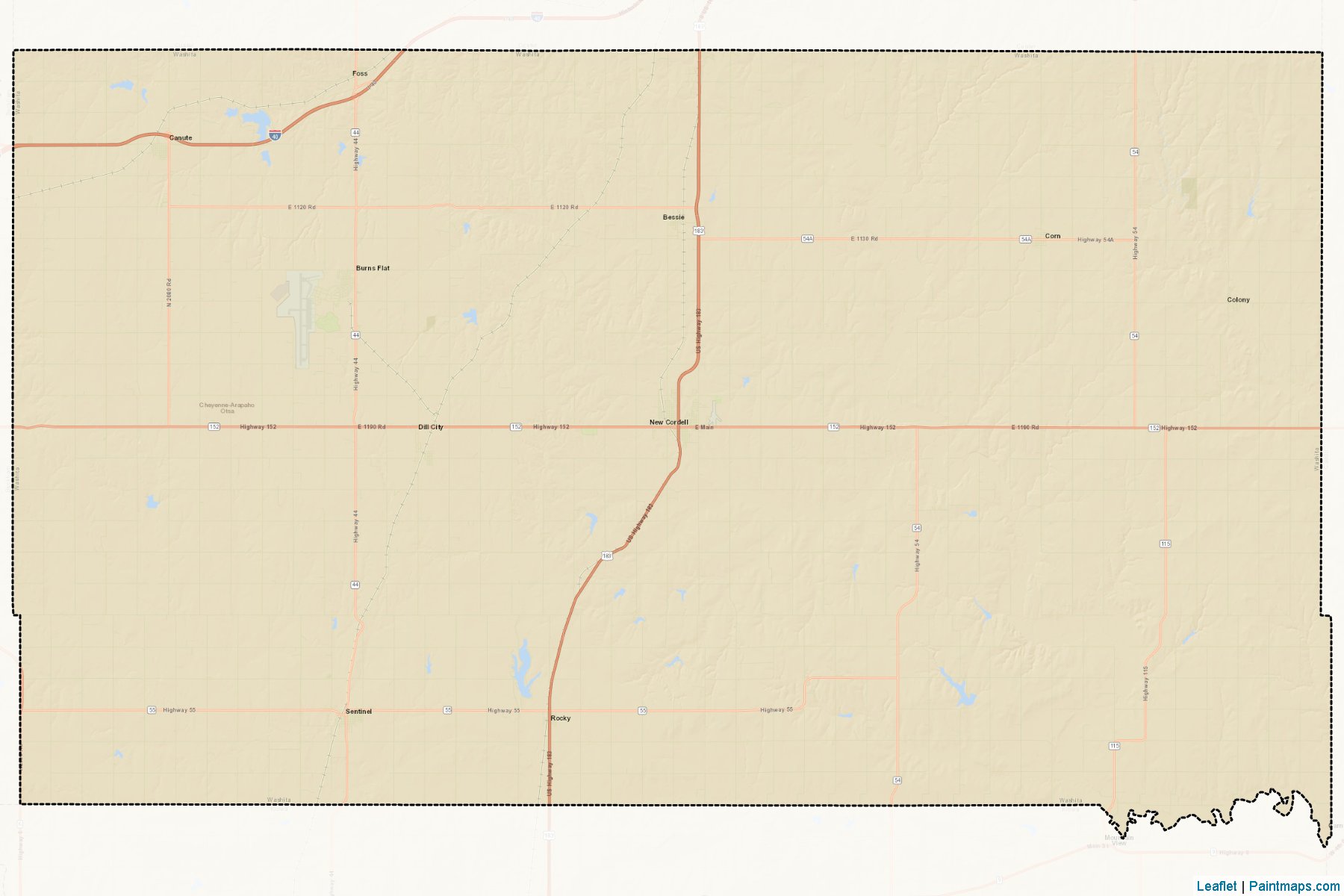 Washita (Oklahoma) Map Cropping Samples-2