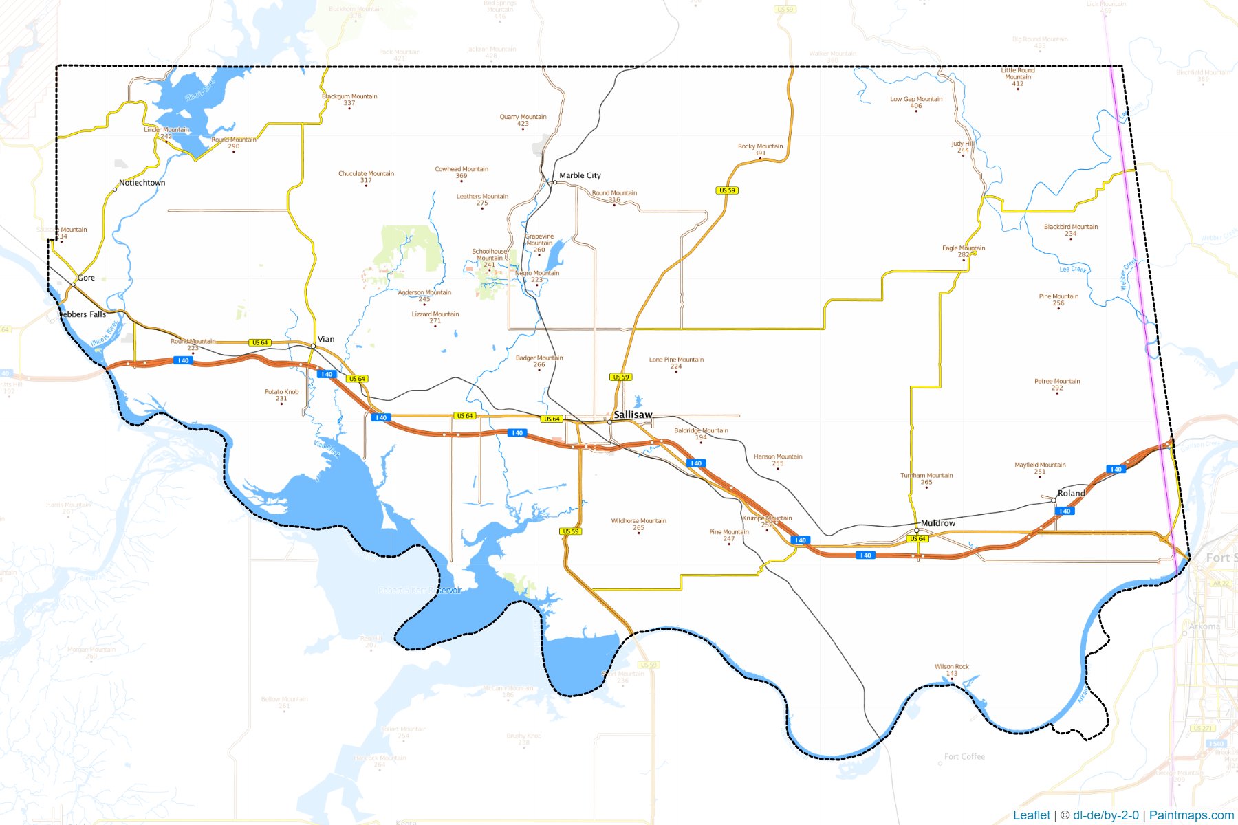 Sequoyah (Oklahoma) Map Cropping Samples-1