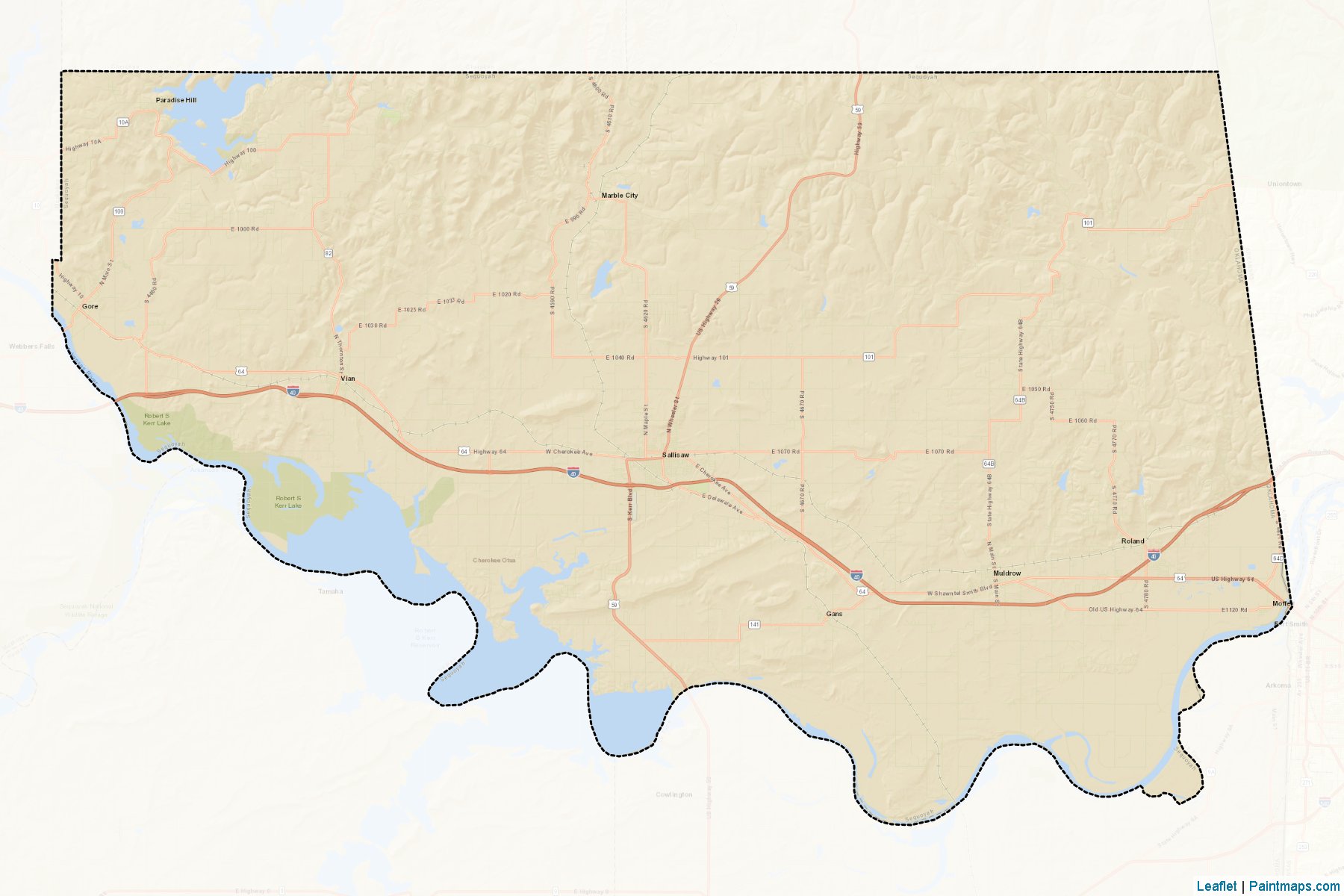 Sequoyah (Oklahoma) Map Cropping Samples-2