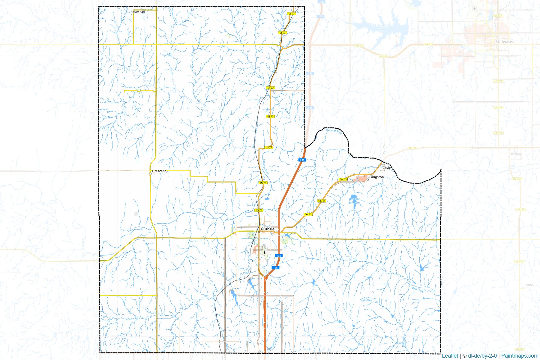 Logan County (Oklahoma) Haritası Örnekleri-1