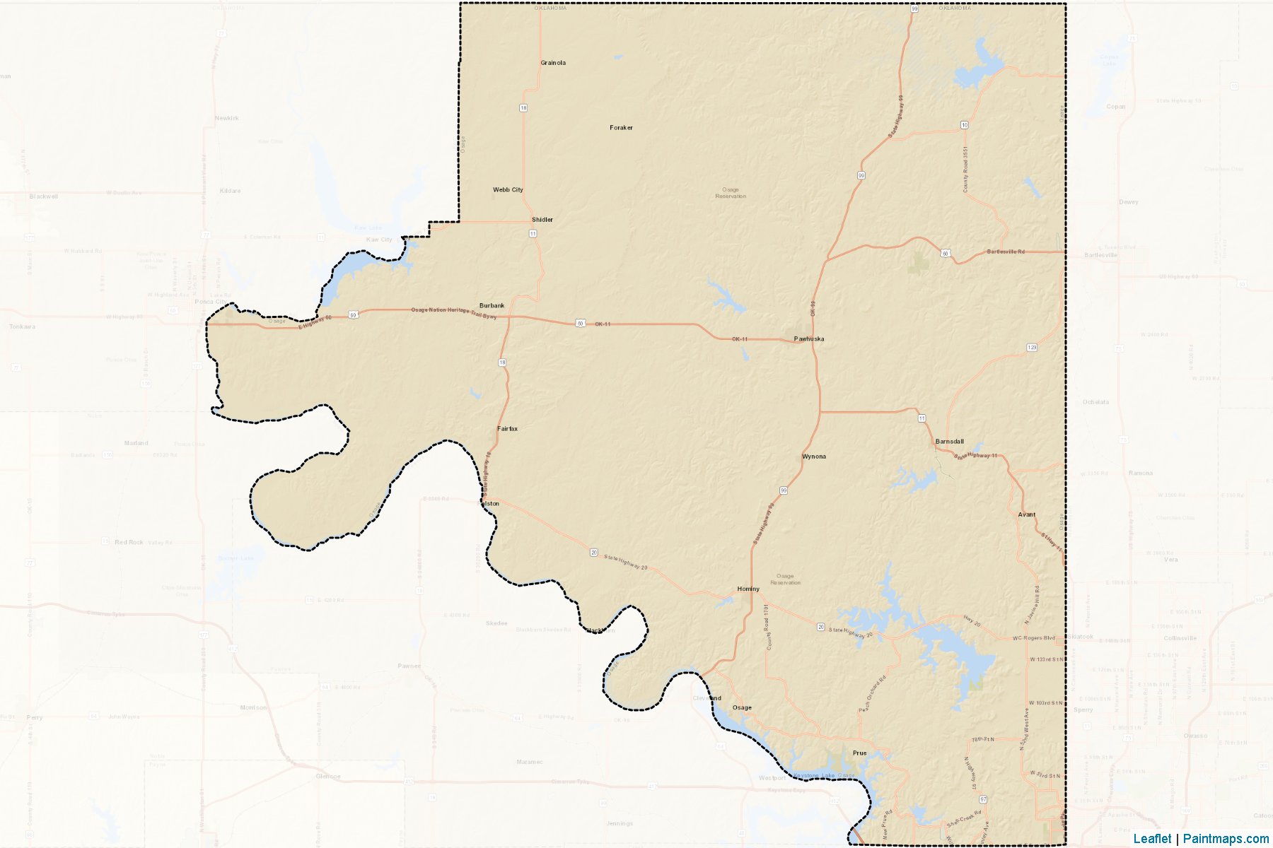 Osage (Oklahoma) Map Cropping Samples-2