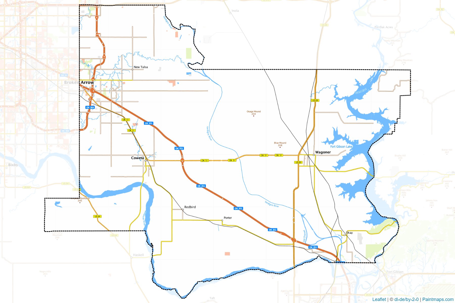 Wagoner County (Oklahoma) Haritası Örnekleri-1