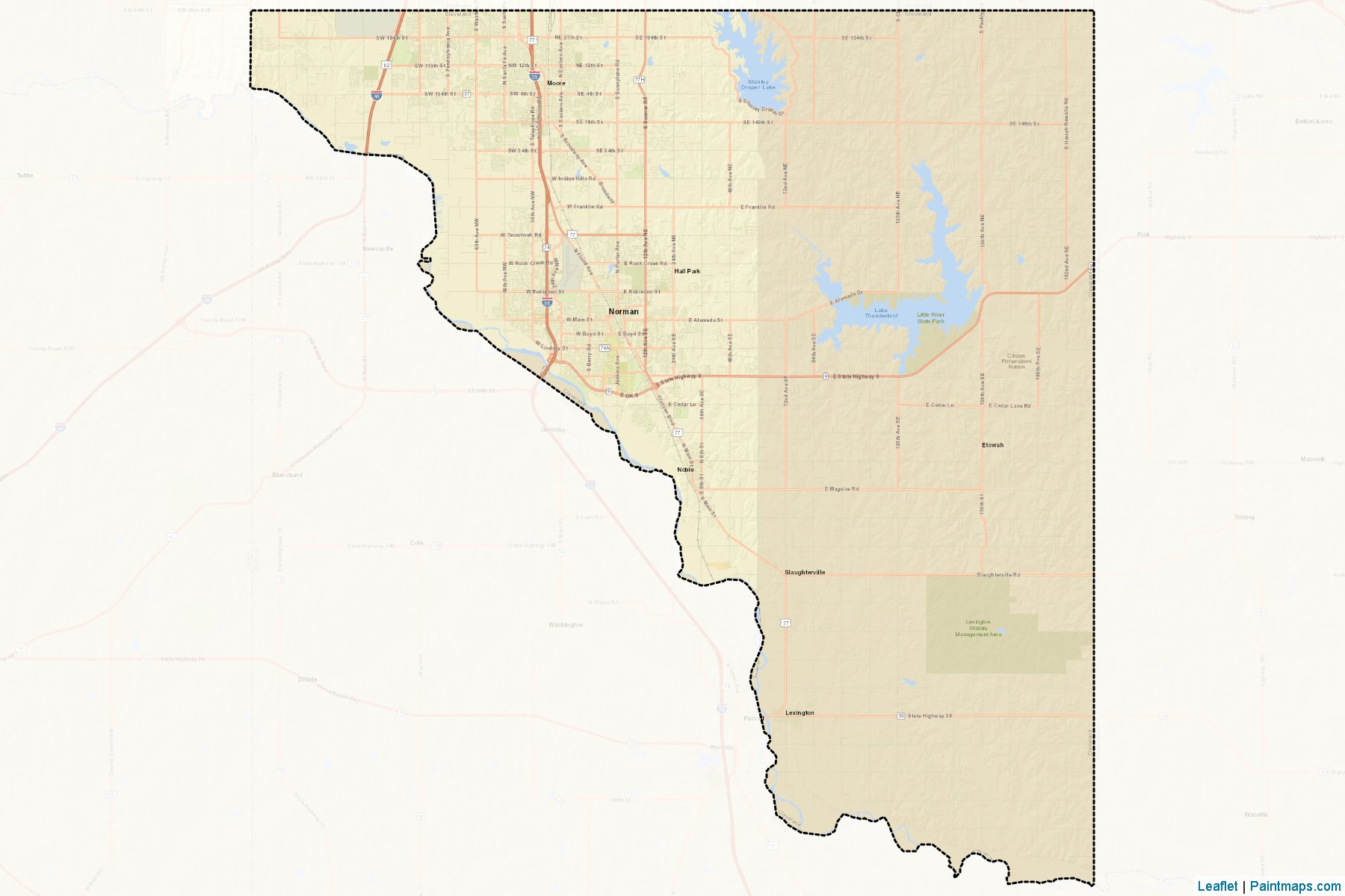 Cleveland (Oklahoma) Map Cropping Samples-2