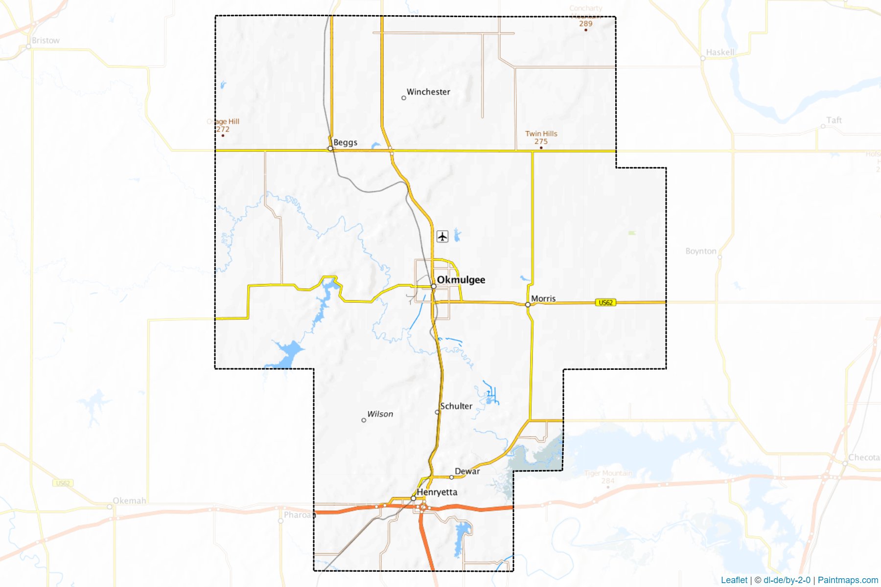 Okmulgee (Oklahoma) Map Cropping Samples-1