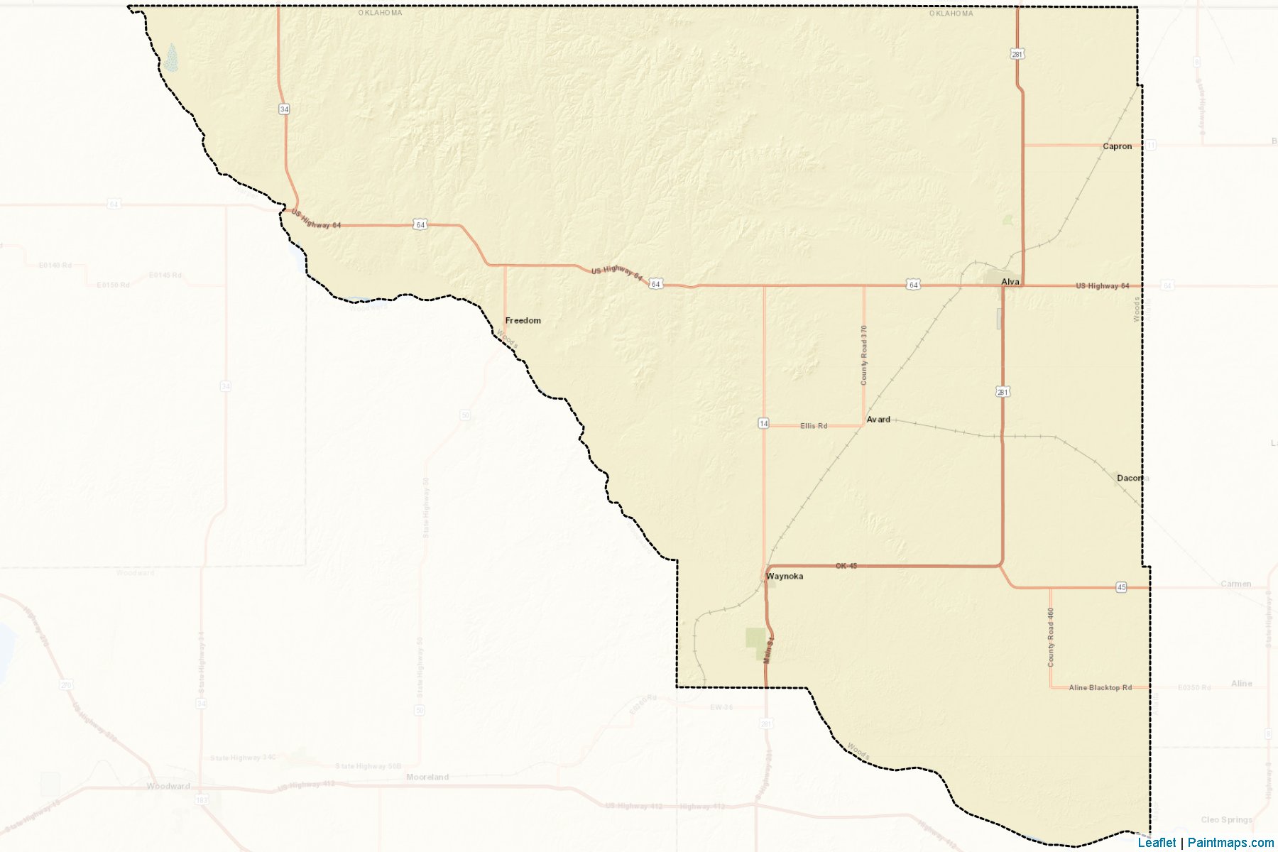 Woods (Oklahoma) Map Cropping Samples-2