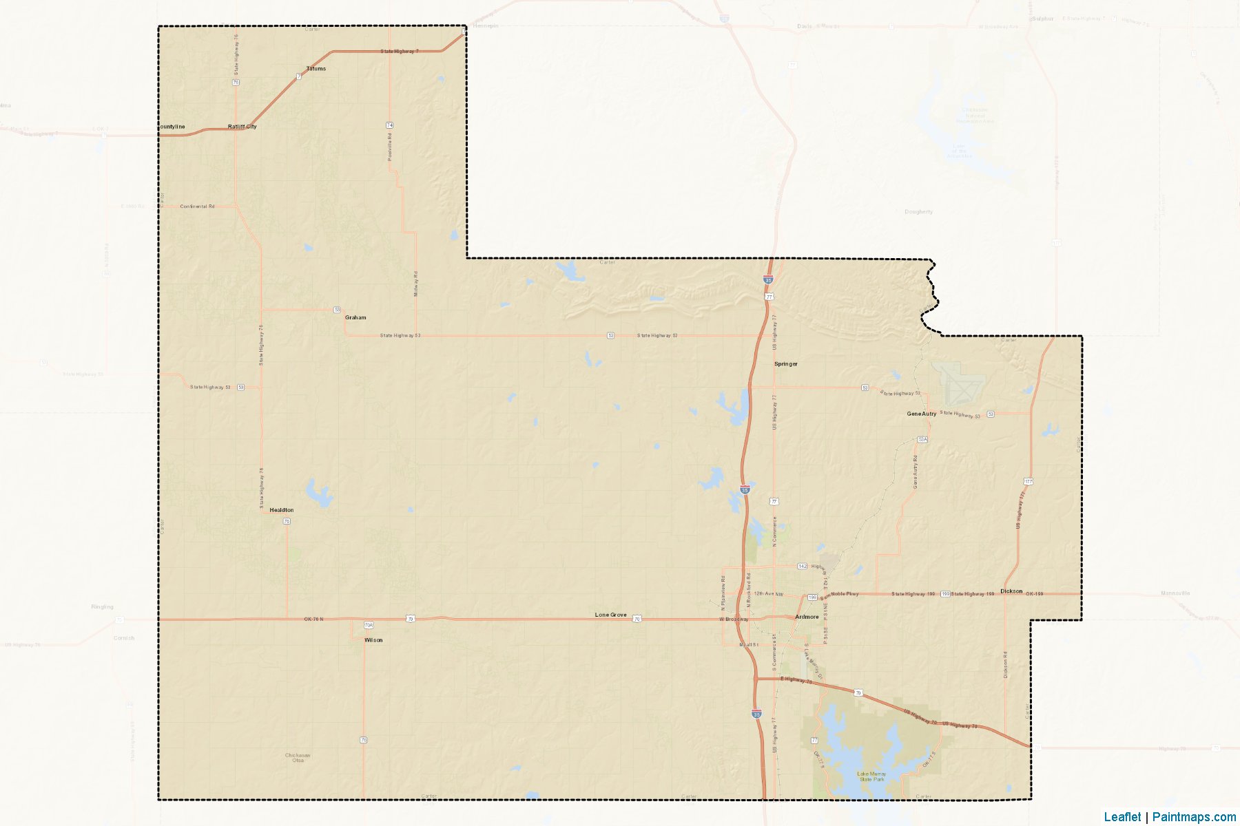 Muestras de recorte de mapas Carter (Oklahoma)-2