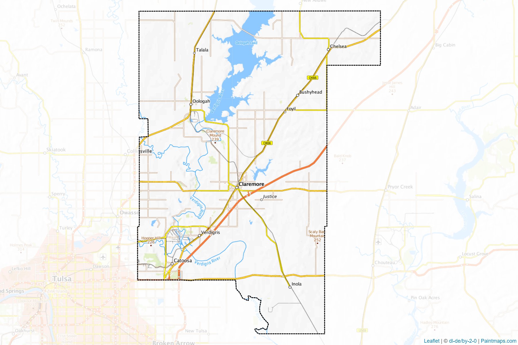 Rogers County (Oklahoma) Haritası Örnekleri-1