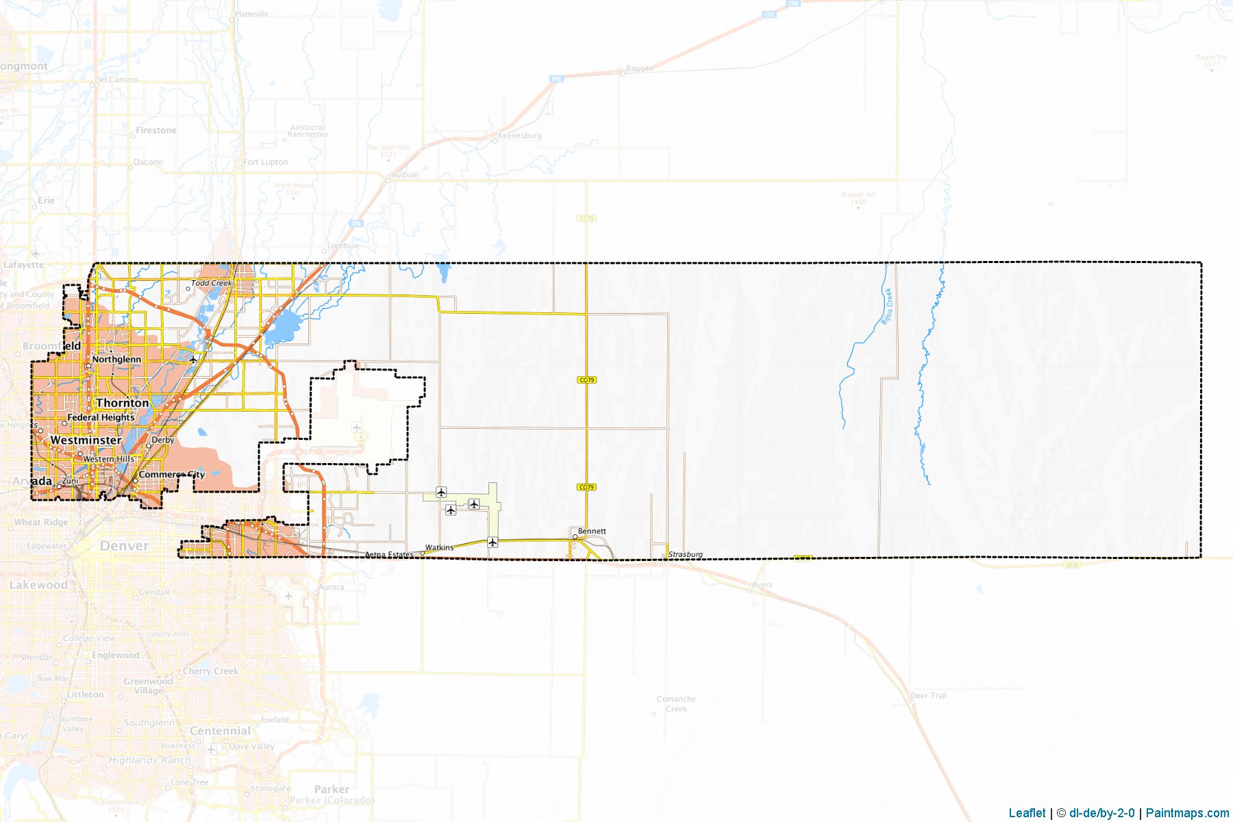 Muestras de recorte de mapas Adams (Colorado)-1