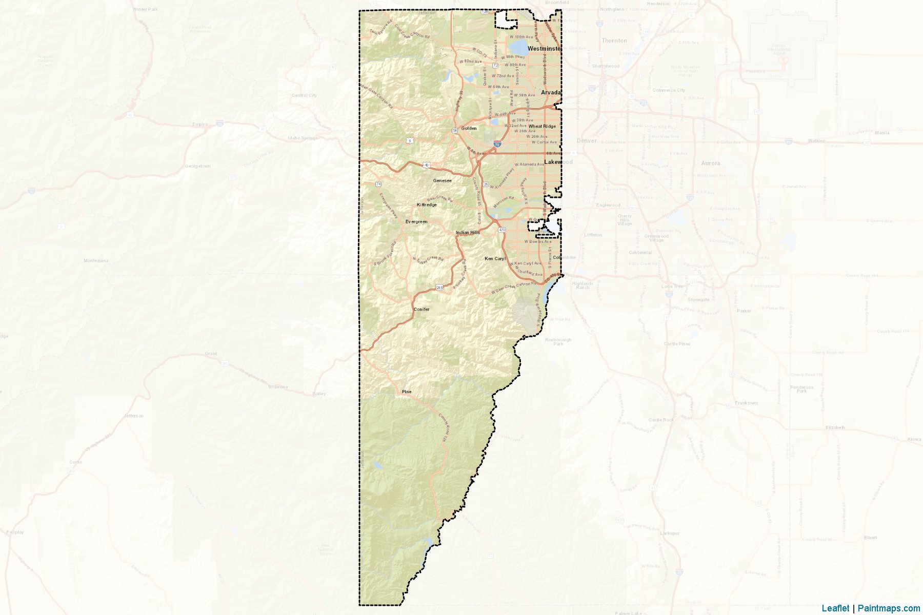 Muestras de recorte de mapas Jefferson (Colorado)-2