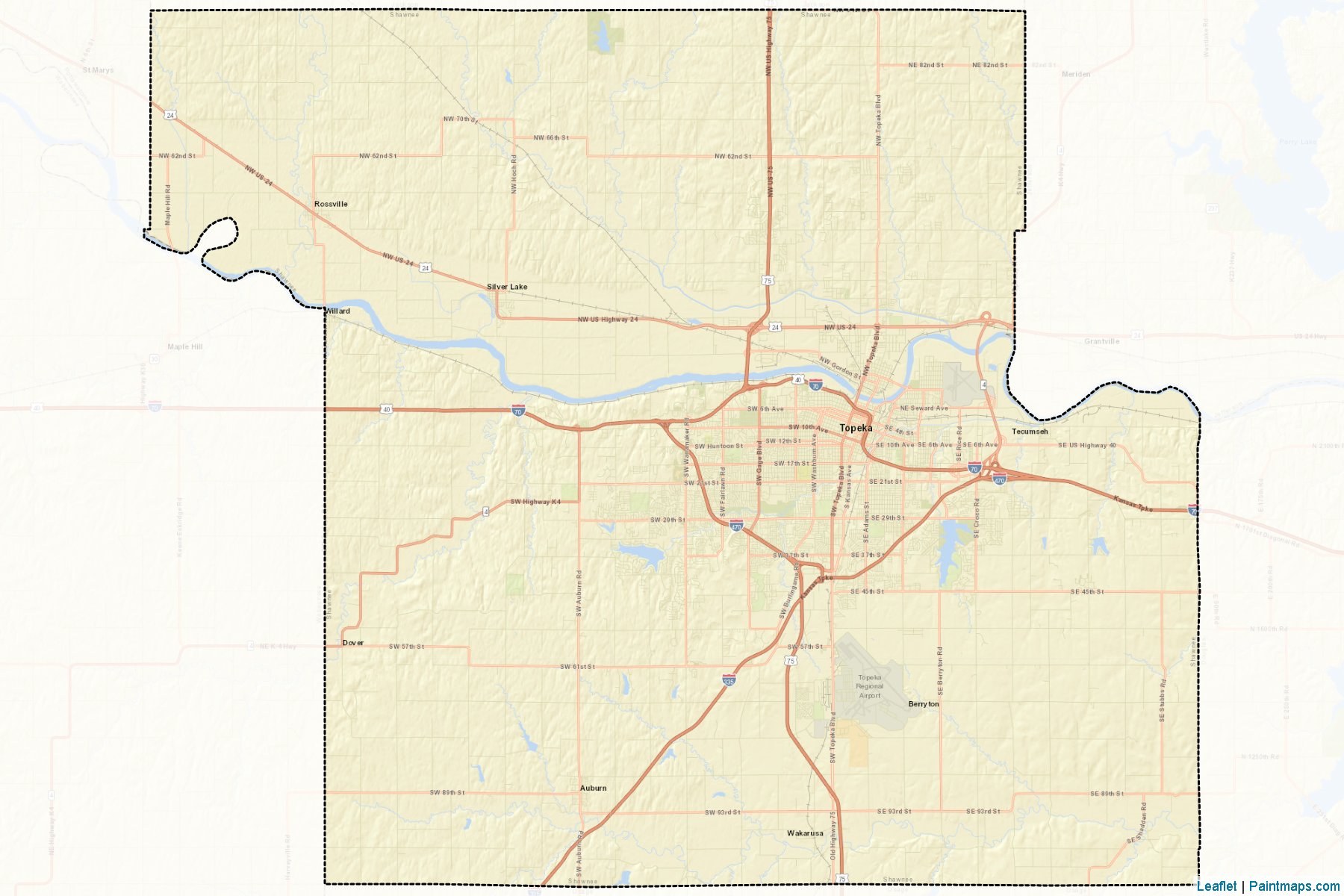 Muestras de recorte de mapas Shawnee (Kansas)-2