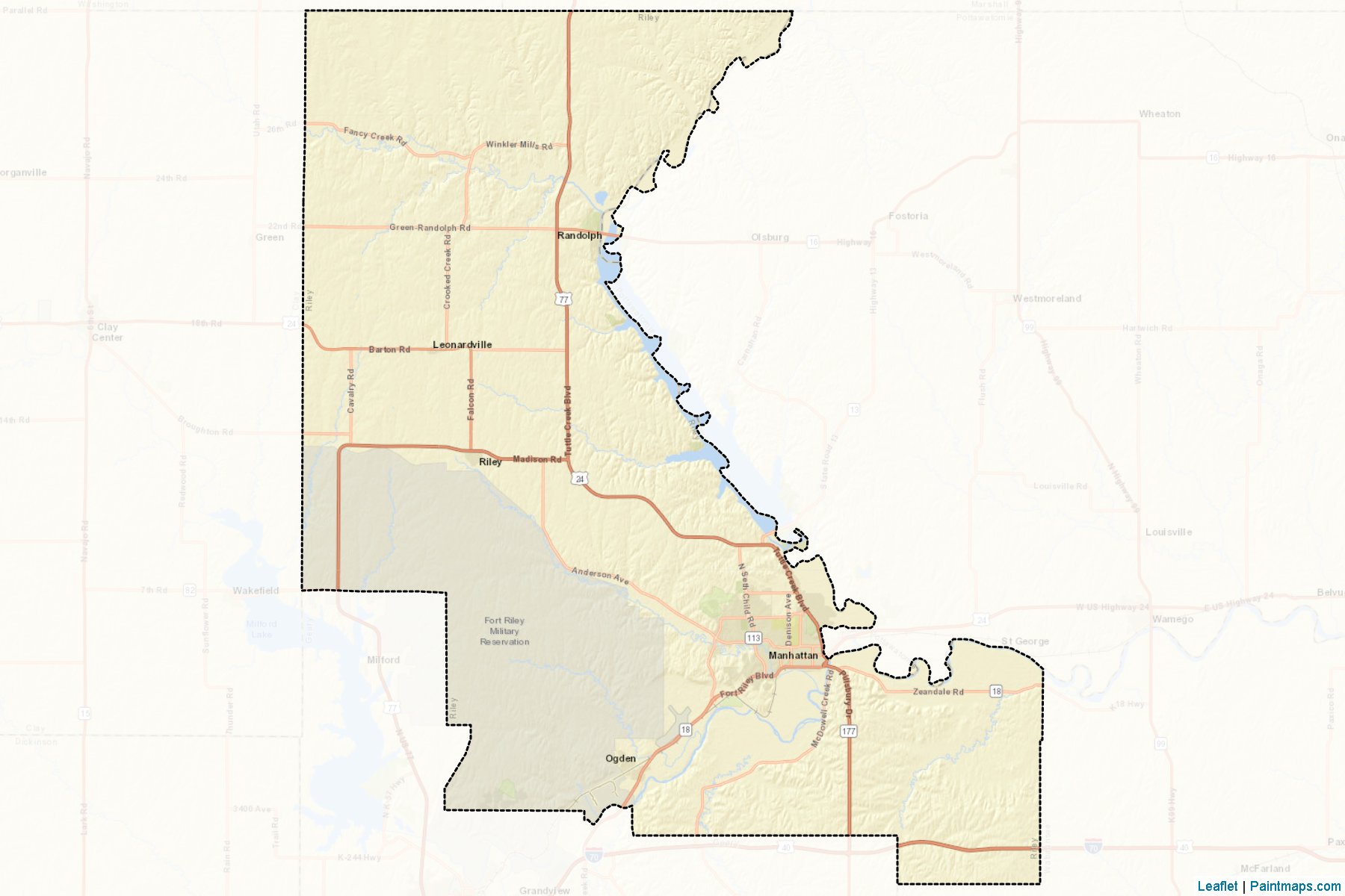 Muestras de recorte de mapas Riley (Kansas)-2