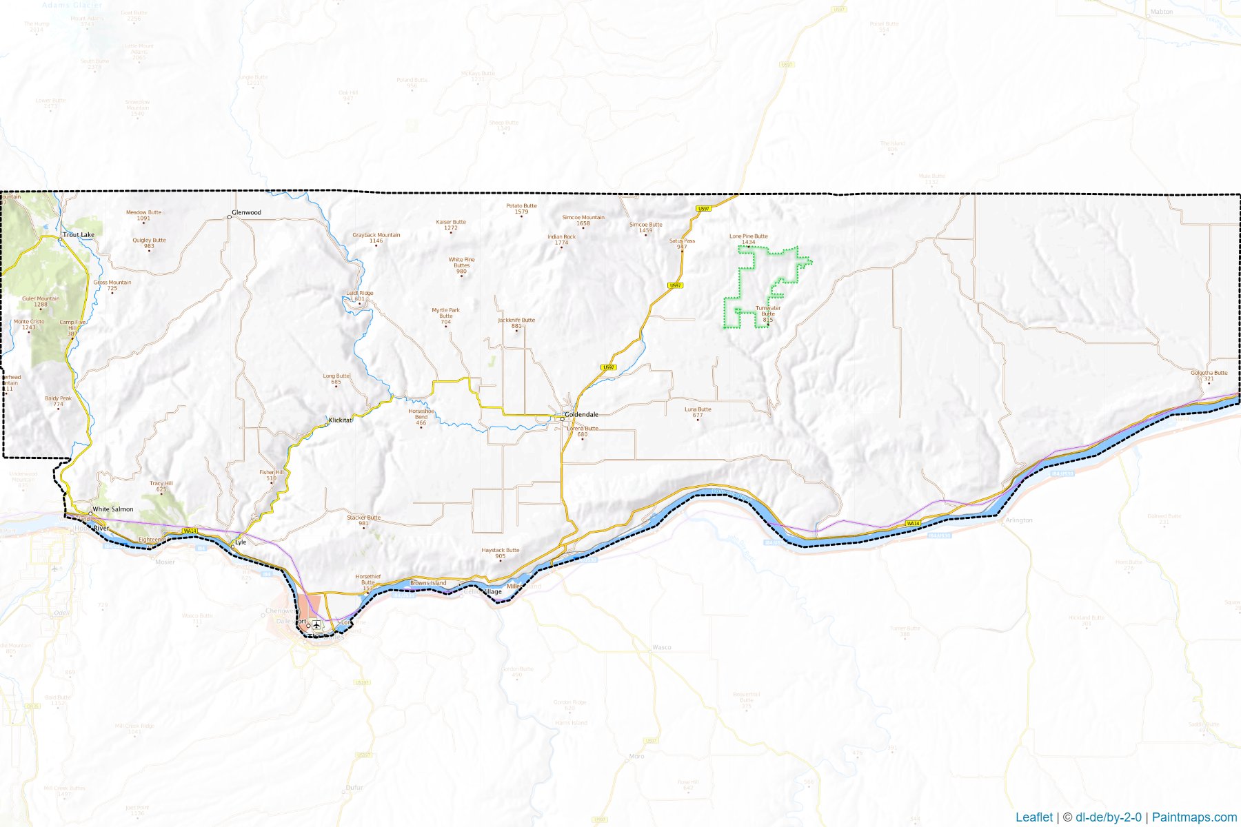 Klickitat (Washington) Map Cropping Samples-1