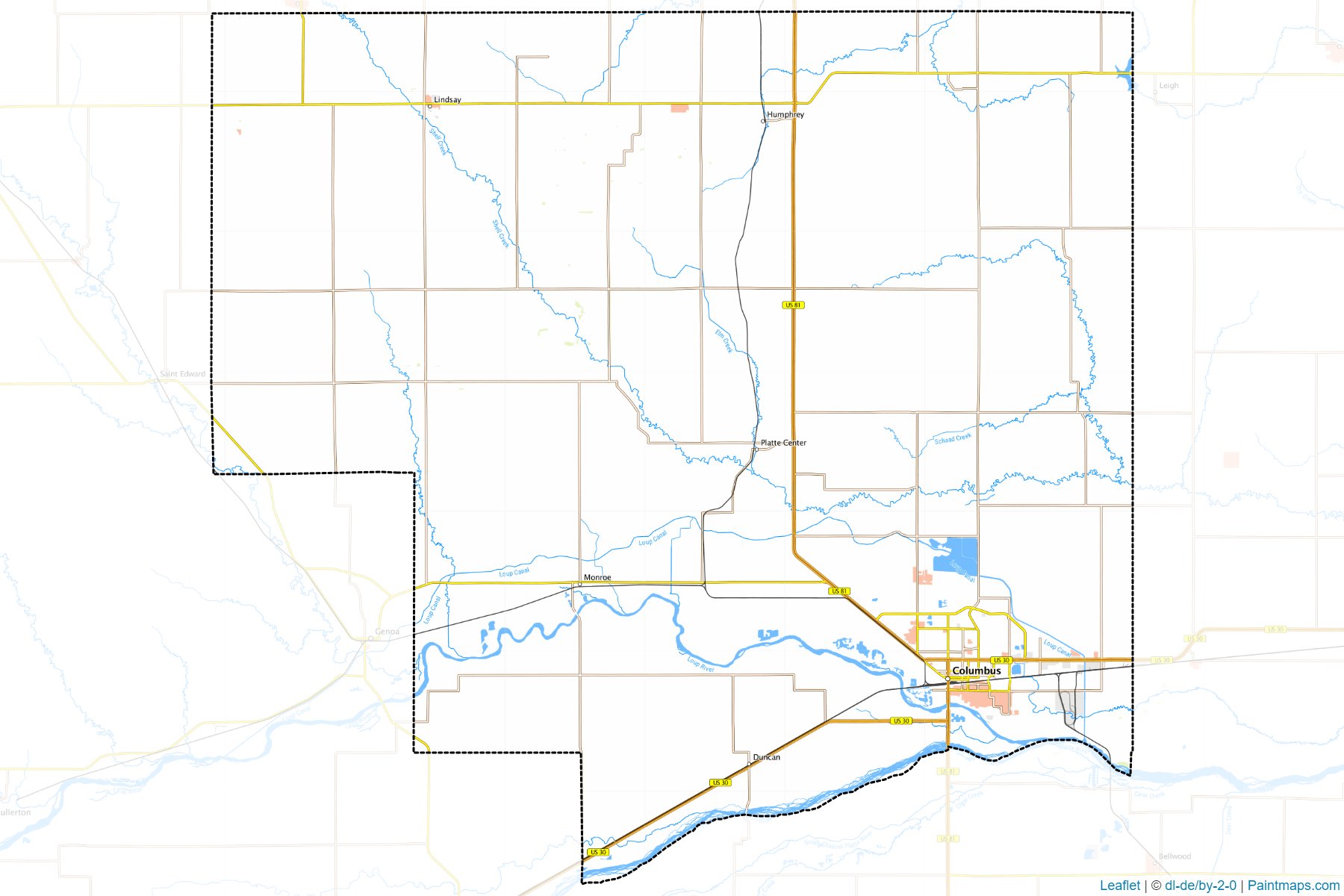 Platte (Nebraska) Haritası Örnekleri-1